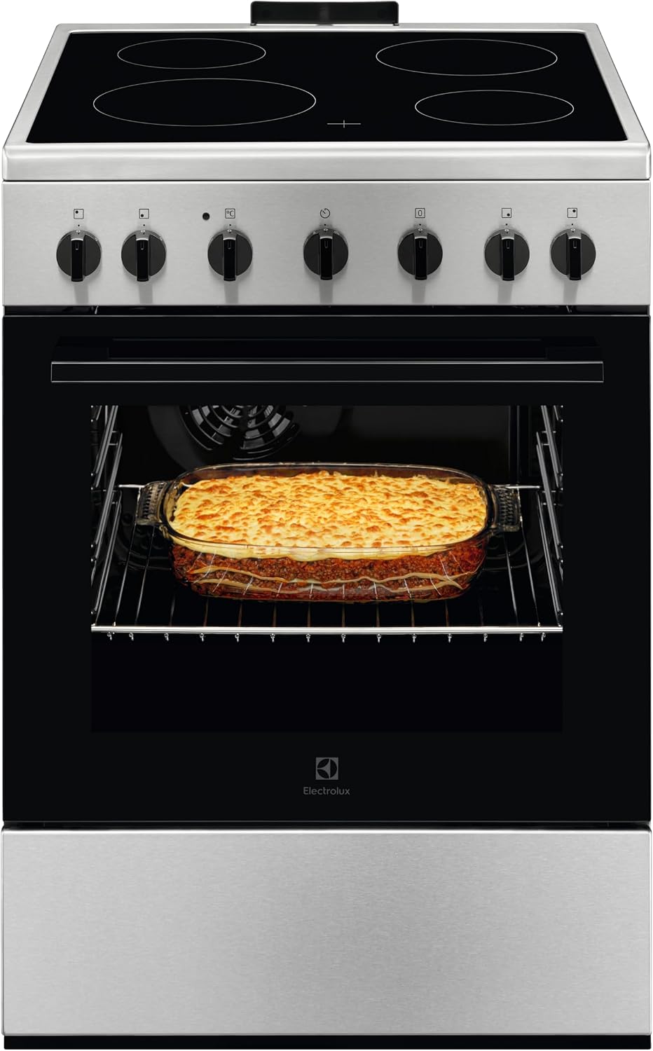 Electrolux LKR620066X - Cucina elettrica con forno, 4 fuochi, 60x60 cm, Classe energetica A