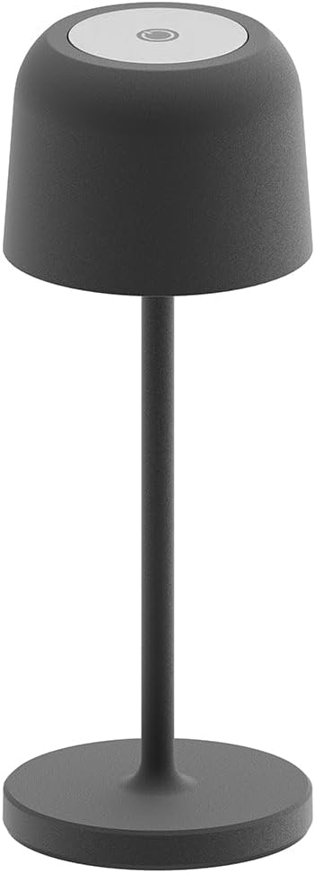Lumisky 6 Stück Tischleuchte kabellos LED warmweiß dimmbar SOPHIA ROCK H28cm Grau Anthrazit mit Ladeplatte
