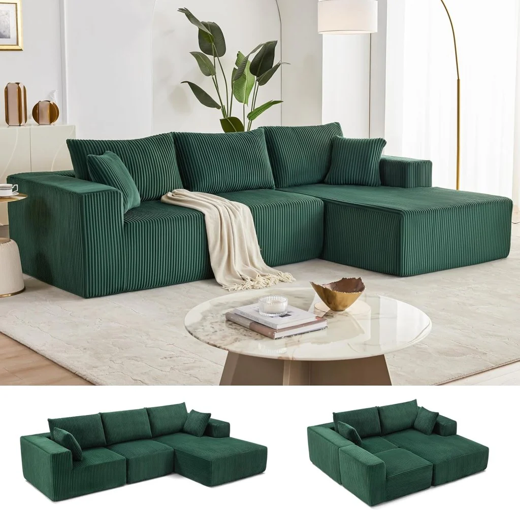 108 inch sectional sofa, cloud sectional sofa with deep seat, modern sectional L shaped sofa