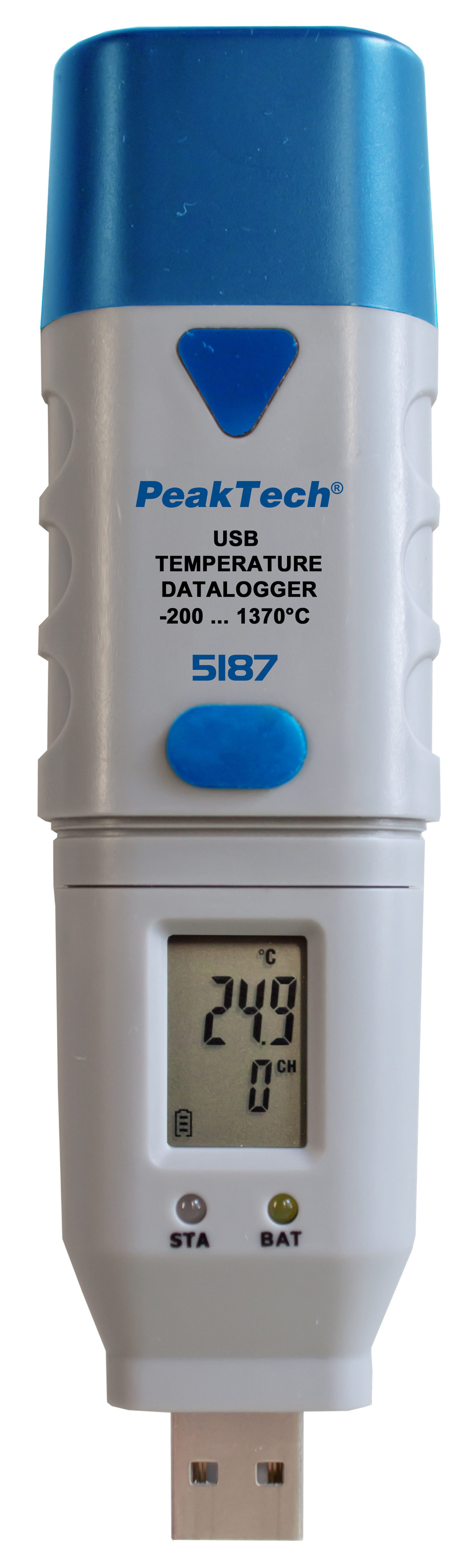Klimamesser USB-Datenlogger Typ-K Temperatur -200 bis 1.300°C