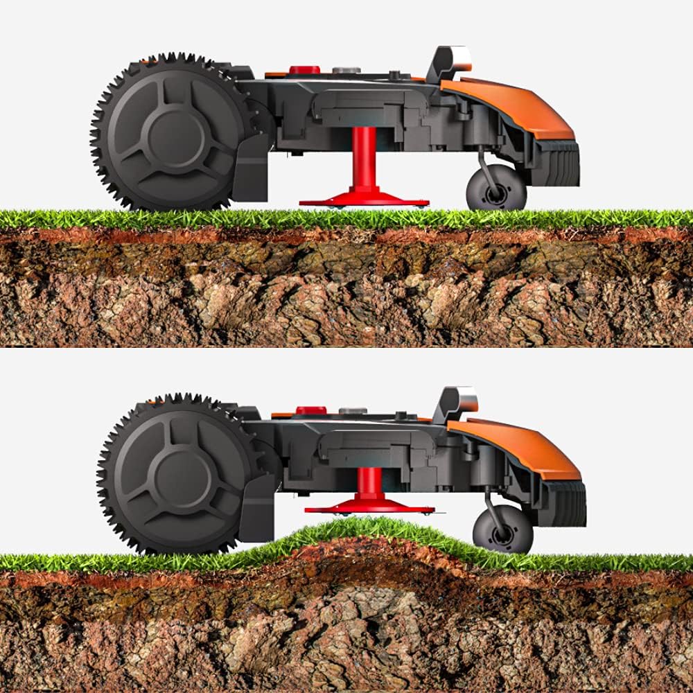 WORX Landroid WR169E Mähroboter mit Begrenzungskabel für Gärten bis 300m² - AIA Navigation - App Steuerung, WLAN, Bluetooth - Cut-to-Edge - 16 cm Schnittbreite - 30-60 mm Schnitthöhe