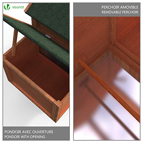 VOUNOT Pollaio in Legno, Pollaio da Giardino per Galline Ovaiole da Esterno : Amazon.it: Commercio, Industria e Scienza