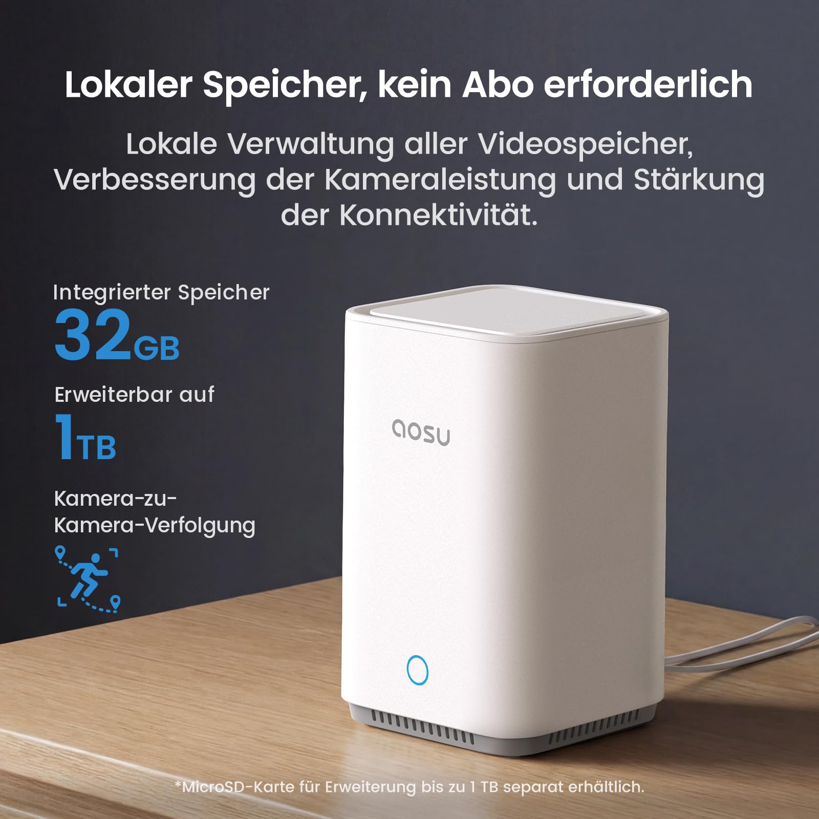 Solar-Überwachungskamera Außen C7L 4er-Kit 2K 3MP mit Basisstation 32 GB lokaler Speicher PIR-Bewegungserkennung Nachtsicht IP65