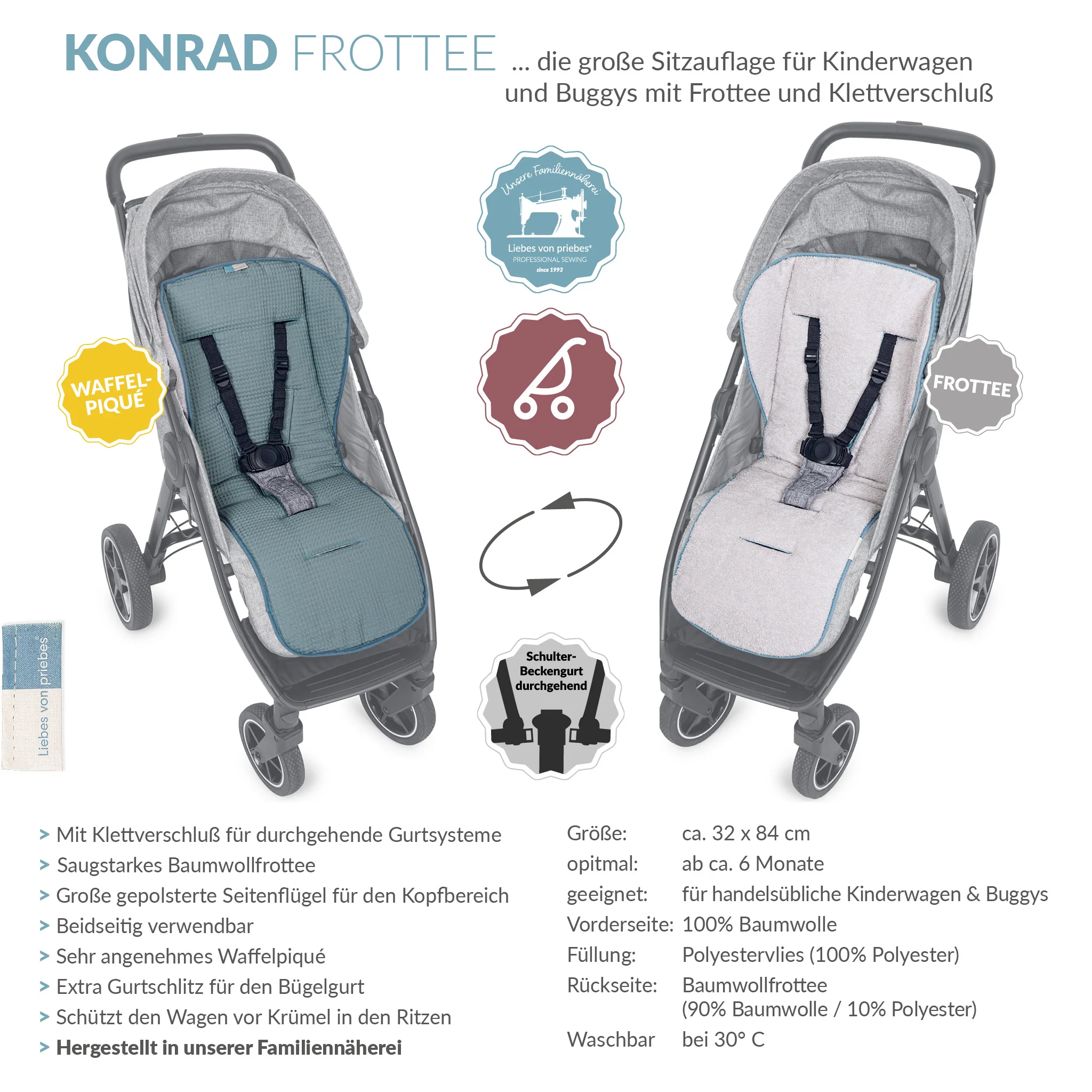 KONRAD die gro?e Buggysitzauflage mit Klett