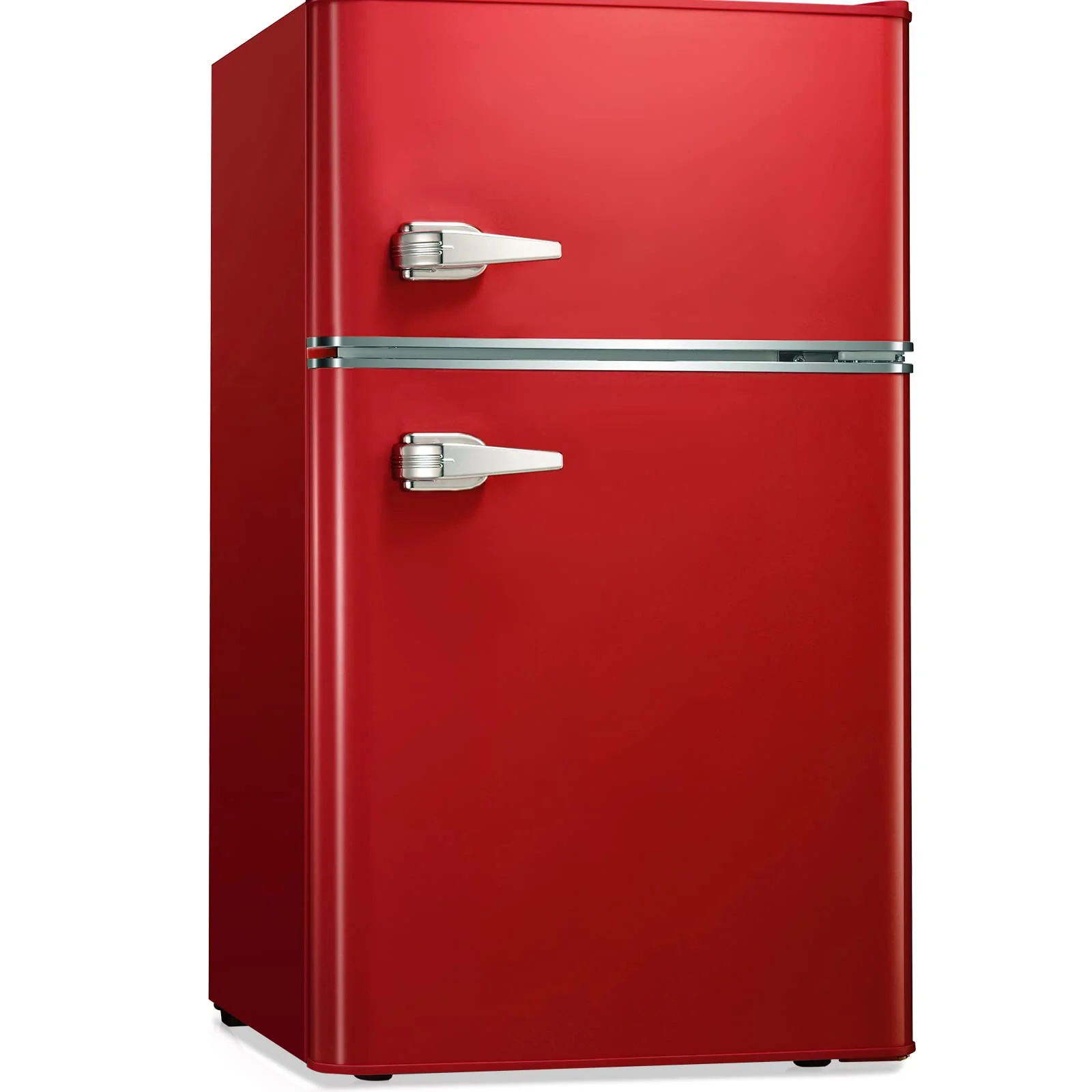 Kismile  Mini Fridge 3.1Cu.Ft Compact Refrigerator 2 Doors Freezer