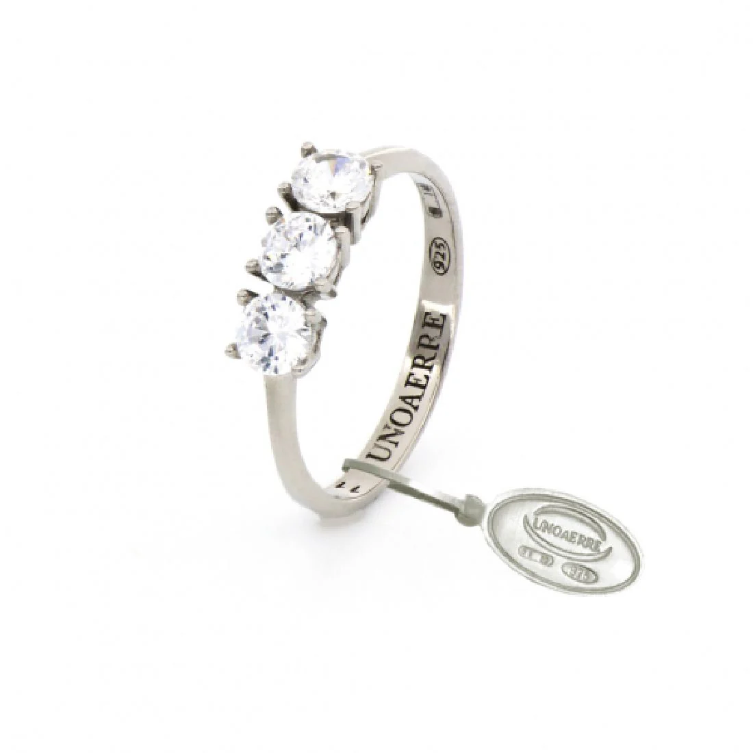 Anello Unoaerre Trilogy in argento con zirconi bianchi 5823