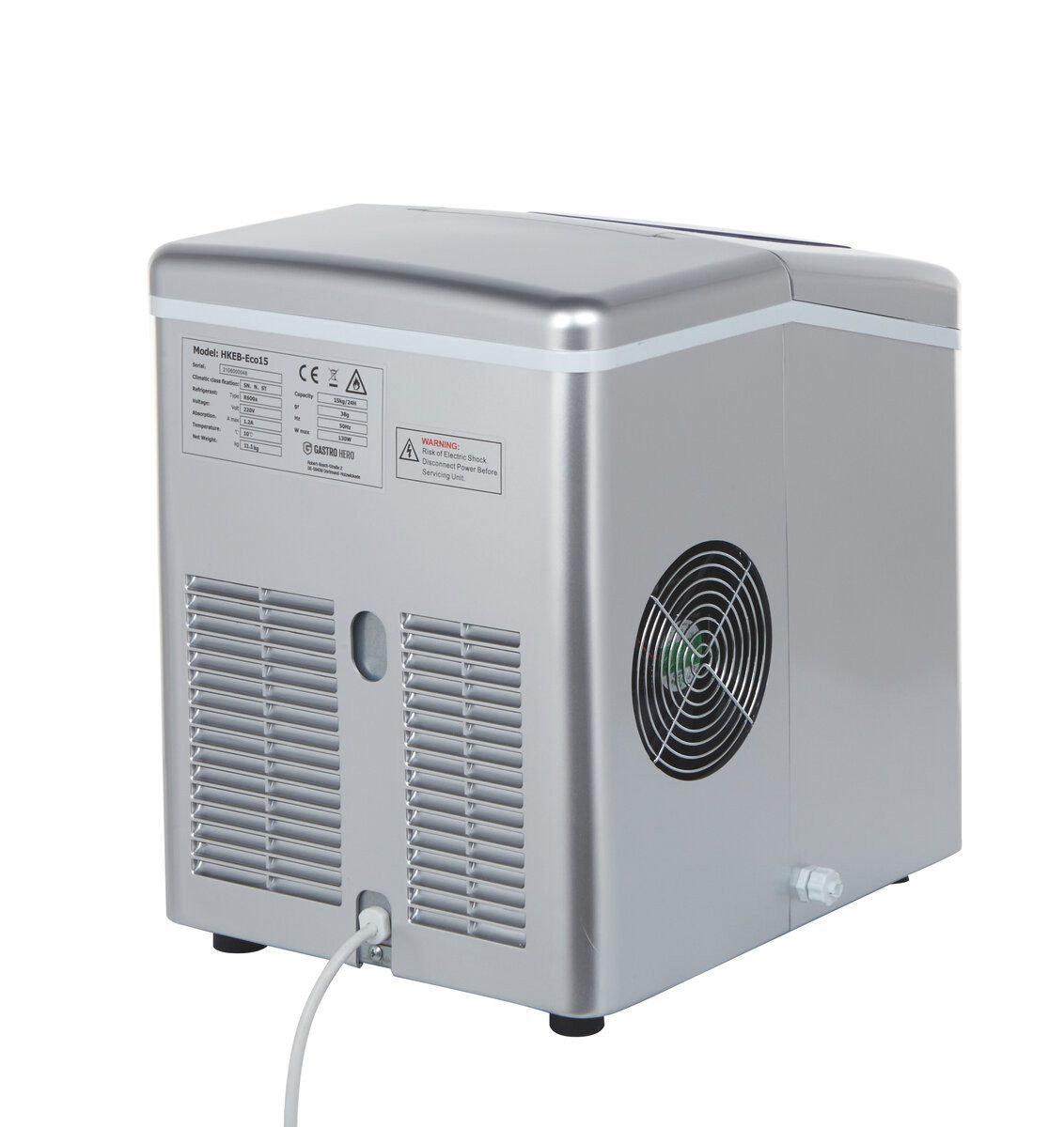 Elektrischer Eiswürfelbereiter Hohlkegel Eisbereiter 15 kg - Eiswürfel mit Eisbehälter