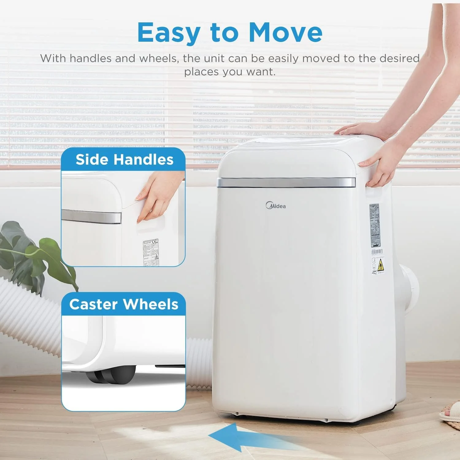 Midea Mobiele Airconditioner MPD-12CRN7, 12000 BTU 3,5kW, Koelen&Ventileren&Ontvochtigen, Ruimtegrootte tot 117m3(43�O), Mobiele Airco met Afvoerslang