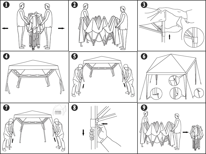 uno schema dei gradini di una tenda