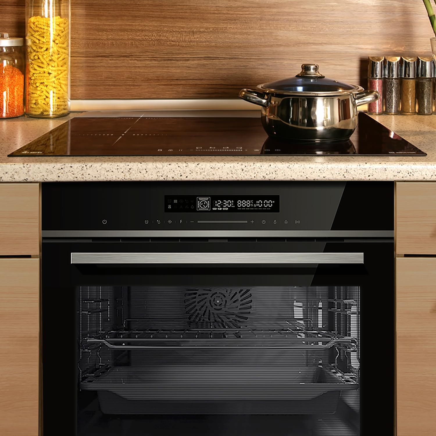 Autarkes Herdset: 60cm Einbaubackofen EB8017ED | 59cm Induktionskochfeld IH85901FZ | Katalyse | Pizzafunktion | Grill | Umluft | Heißluft | Automatik-Timer | SET8017IH592FZ
