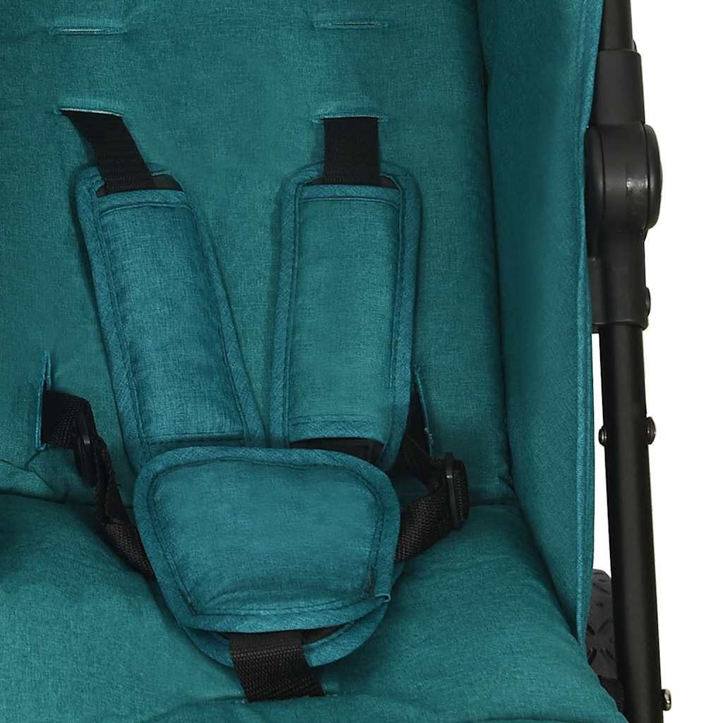 Kinder-Buggy Geschwisterwagen Grün Stahl