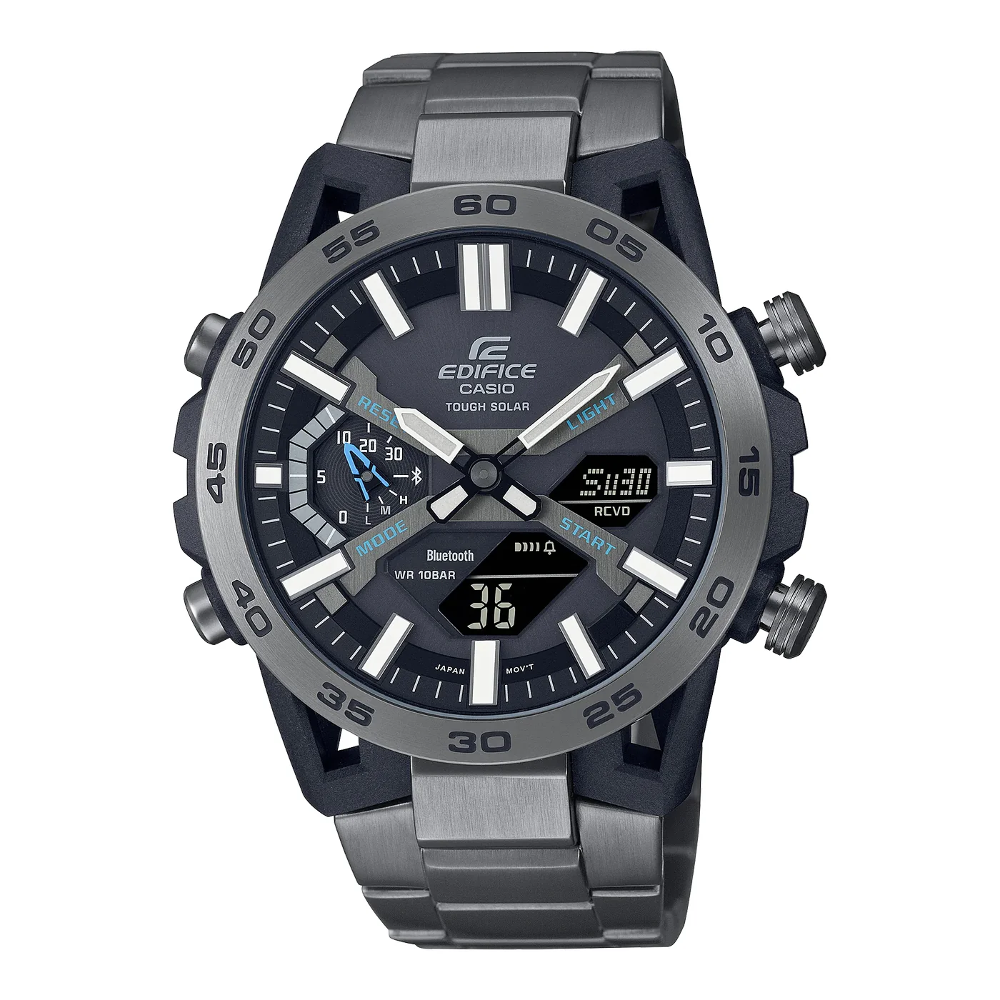 Orologio Casio Edifice grigio antracite cassa in carbonio ECB-2000DC-1AEF