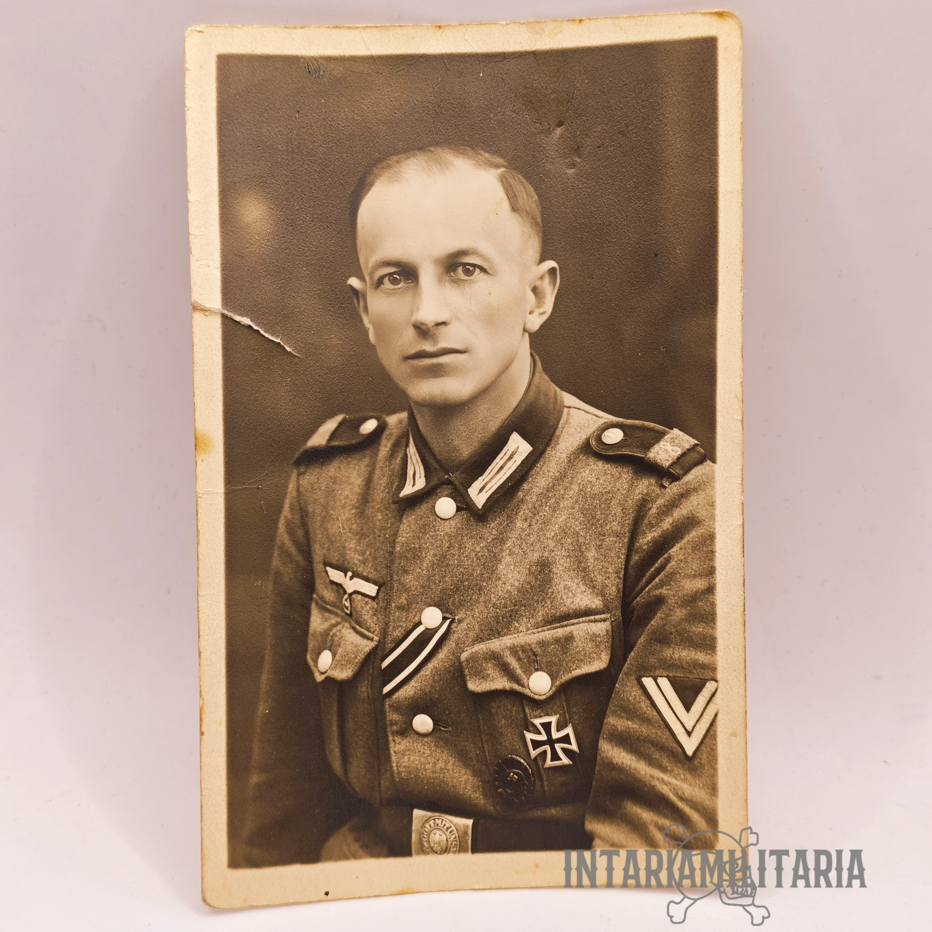 Fotograf��a Antigua Retrato Militar Alem��n - Segunda Guerra Mundial (WWII) - Uniforme con Condecoraciones