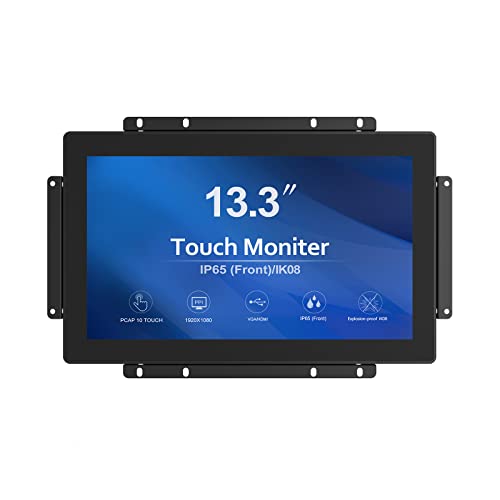 GreenTouch 13.3 pollici 10 punti Open Frame Touch Display, monitor industriale del touch screen PCAP, VGA HDMI DVI Port   16:9 : Informatica