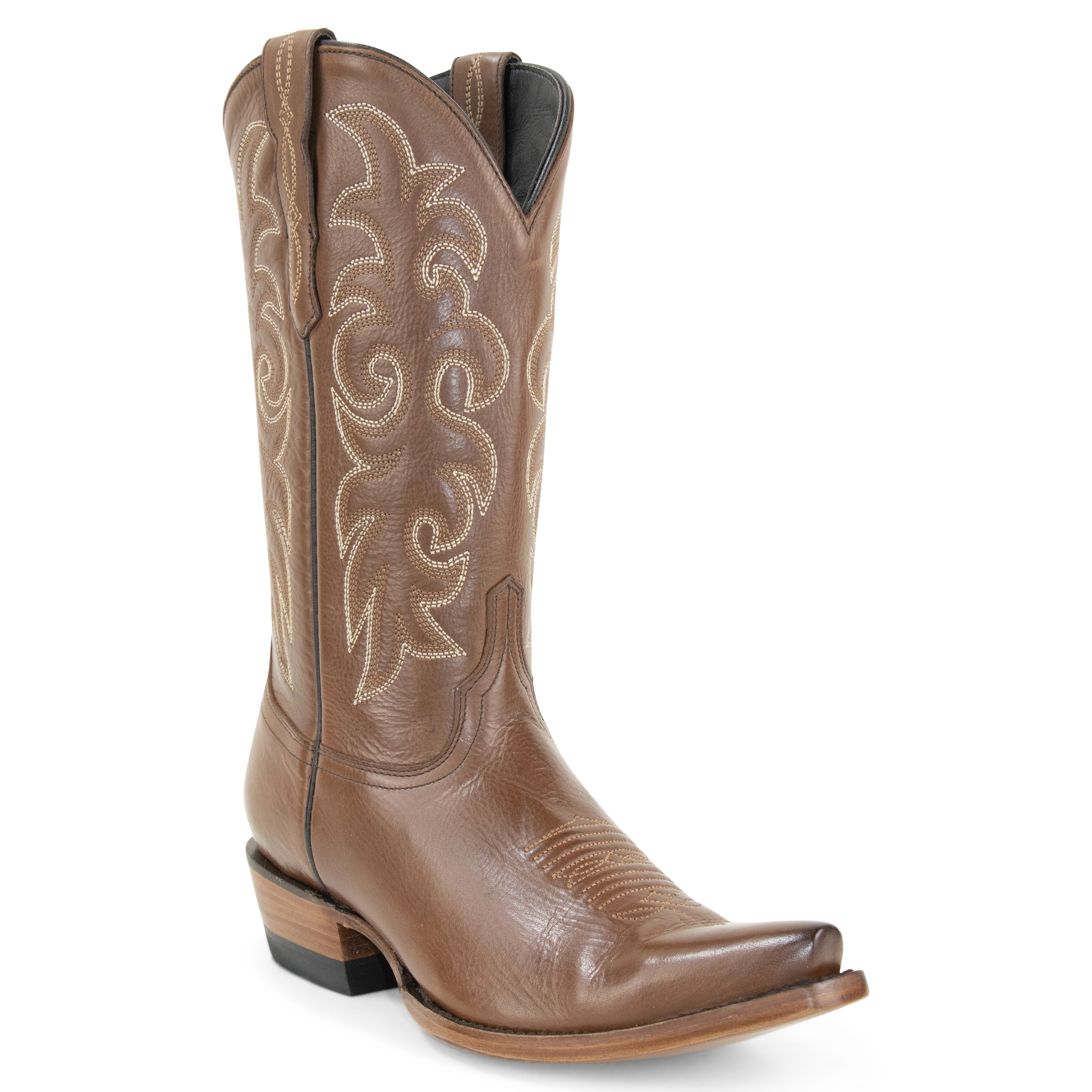 Resistol Boots Brown Gold Jersey Cowhide - Pointed Toe