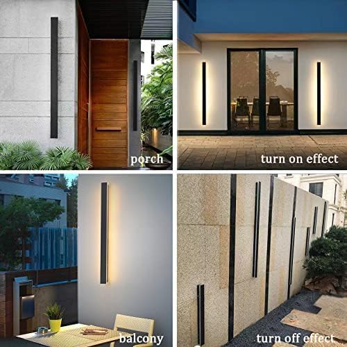 Wandleuchte, LED-Wandleuchten, 120 cm lang, warmweißes Licht, Innenbeleuchtung, schwarz(80cm)