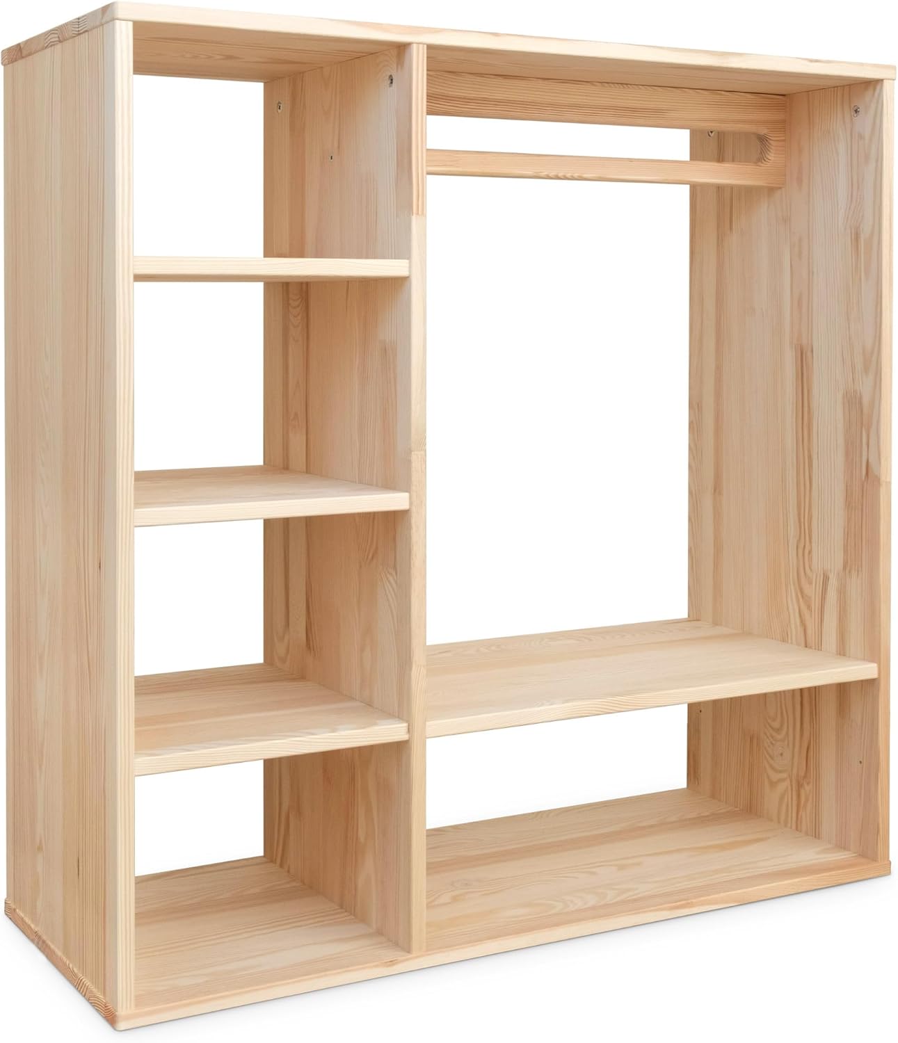Ehrenkind® Montessori Kleiderschrank | Kinderregal Kiefer Natur | Kinderschrank FSC Zertifiziert | Garderobe für das Kinderzimmer in 100x100x40 | Kleiderschrank Kinderzimmer | Kinderzimmer Möbel