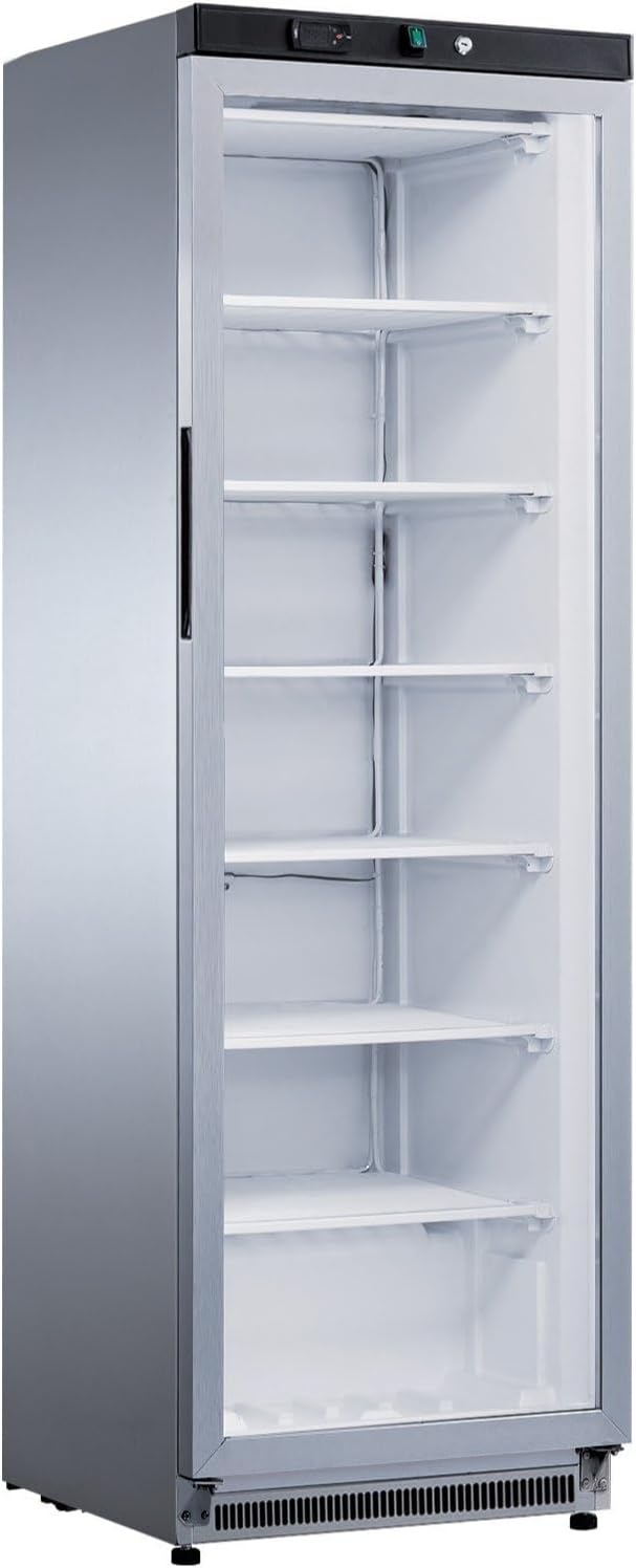 Armadio congelatore refrigerato in acciaio inox 1 anta in vetro 400 lt statico -18-25°C - ZX