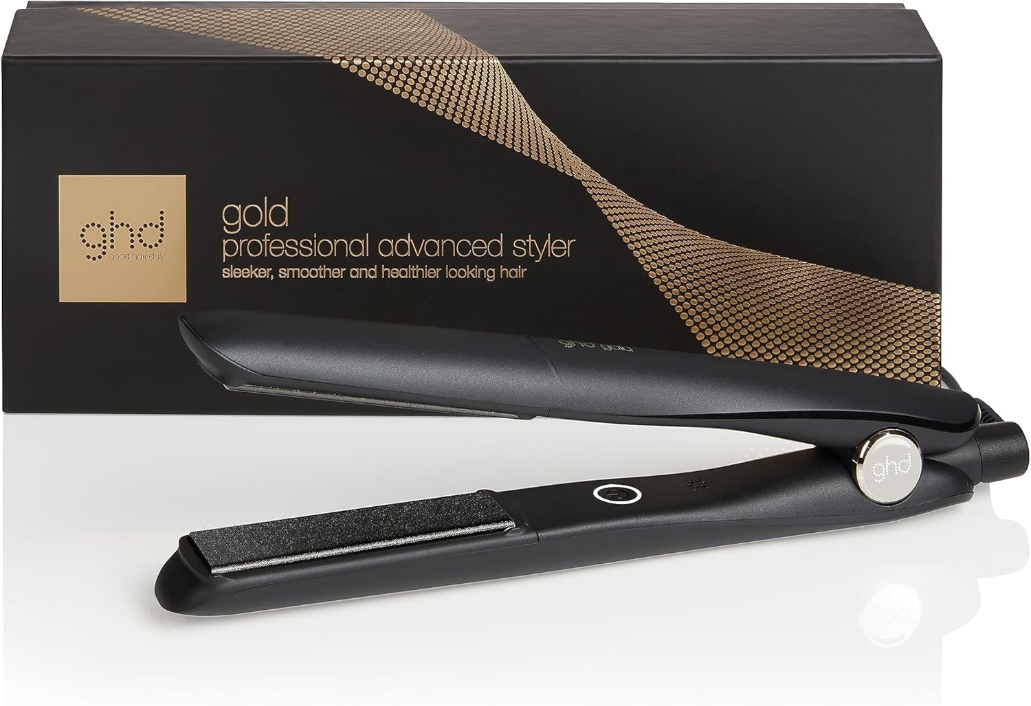 Gold, Piastra Capelli Professionale per Piega Liscia e Mossa, Styler con Tecnologia Dual-Zone e Sensori Termici, Finish Morbido e Lucente da Salone, Cavo Girevole di 2.7 m