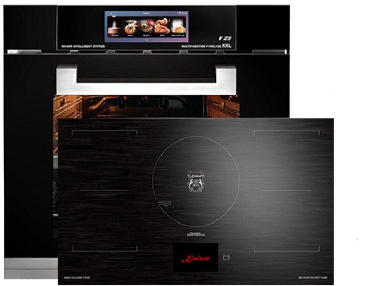 Backofen-Set Herd Set Autark Elektro Backofen, TFT Display, Air fryer,Bratautomatik,79L+Induktionskochfeld 90 cm TFT Display, FREE Zone EH 6344+KCT 9140 FI.