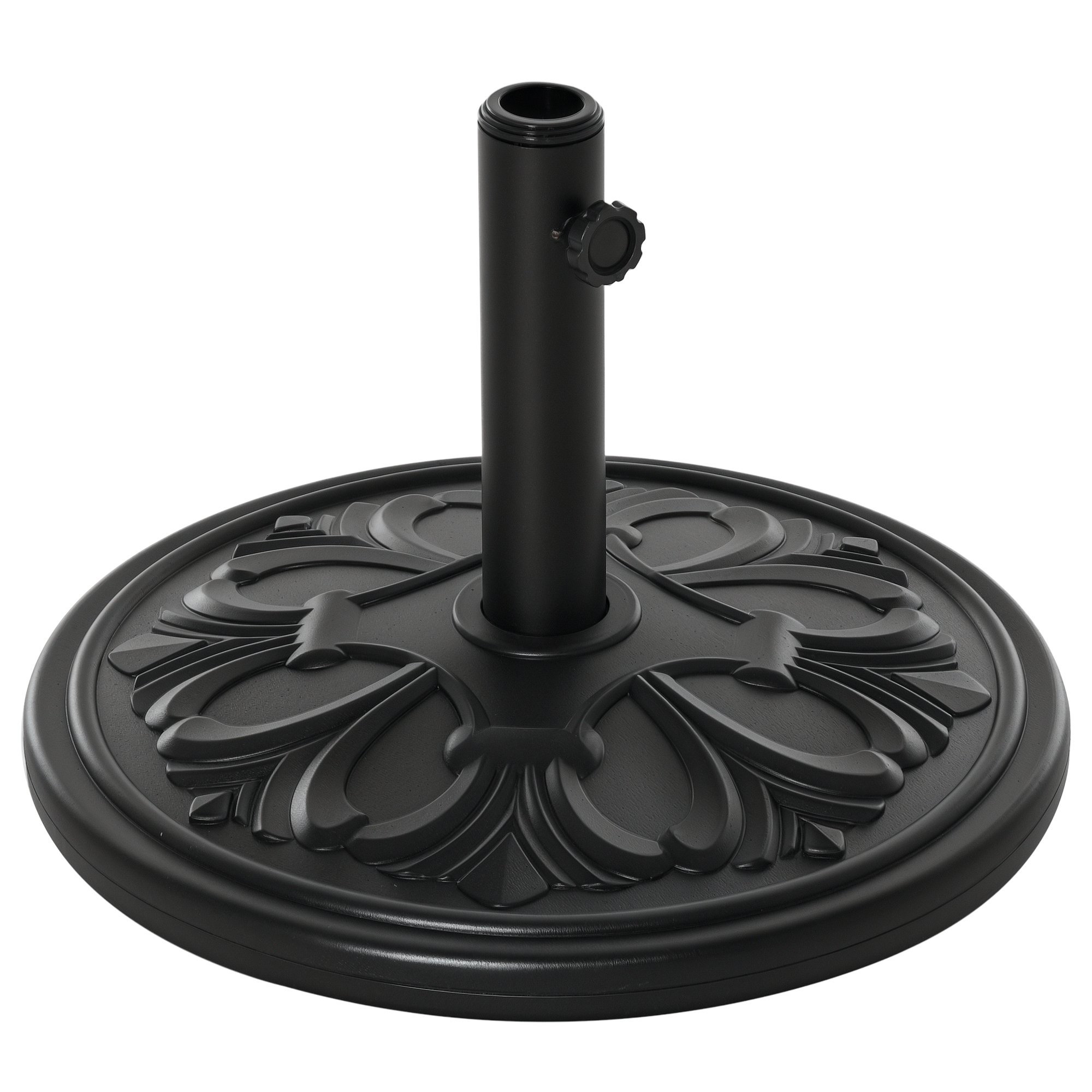 Outsunny Sonnenschirmständer 13 kg Schirmständer Schirmstangen mit 35 mm/38 mm/48 mm Durchmesser Schirmhalter für Garten, Balkon, Antik Schwarz