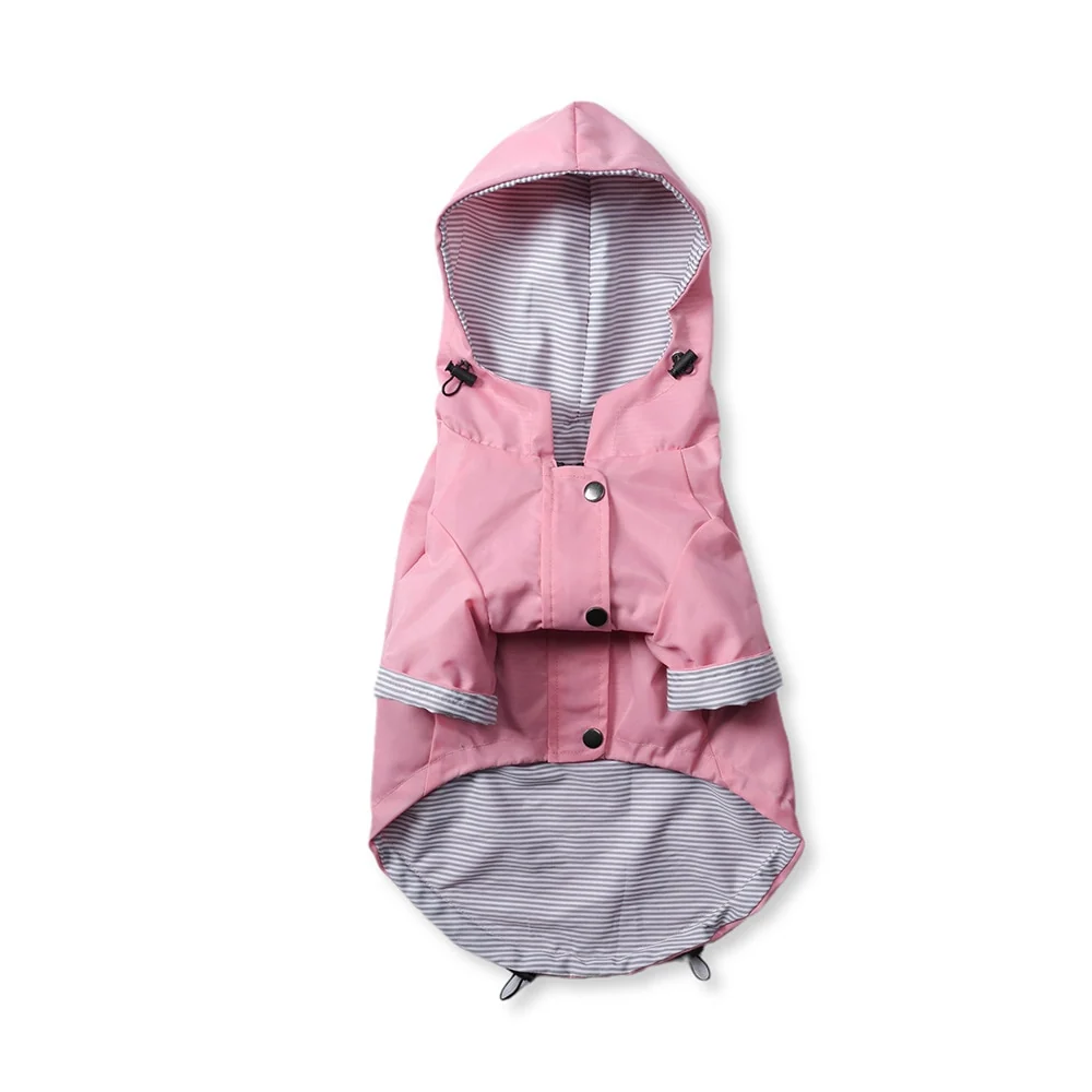 Waterproof Dog Raincoat with Detachable Hood & Harness Hole