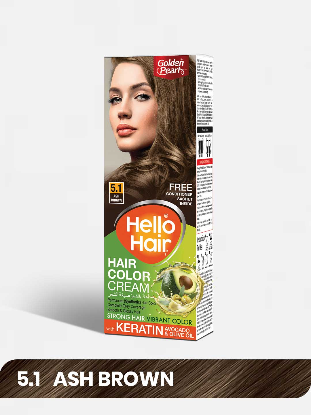 Golden Pearl Hello Hair �?Hair Color Ash Brown 5.1