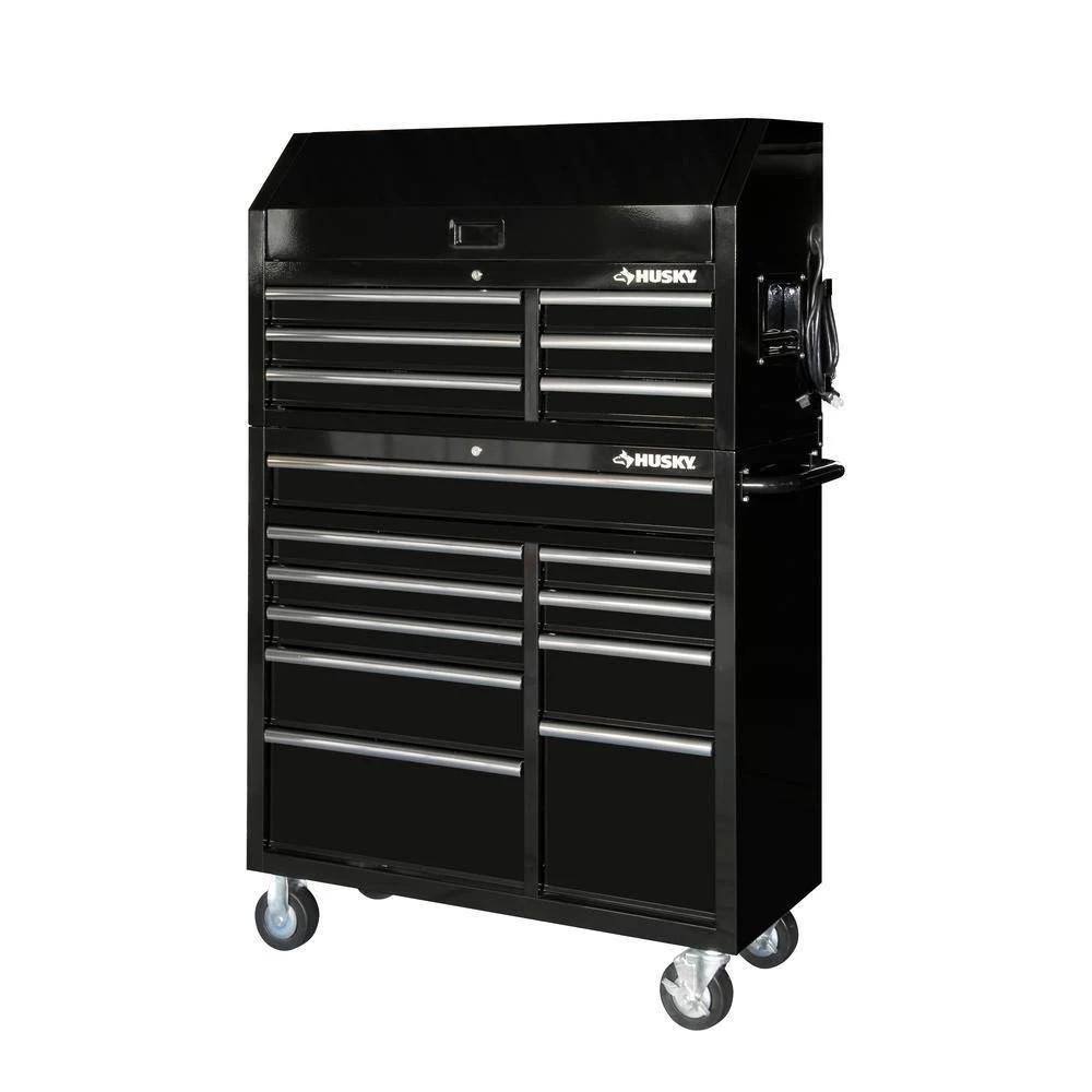 41 in. 16 Drawer Tool Chest and Cabinet Combo in Gloss Black
