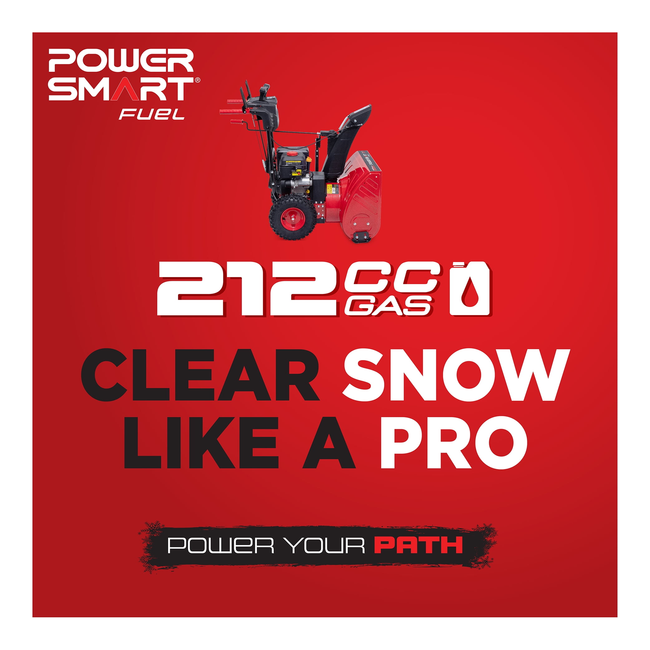 PowerSmart 24&prime;&prime; 212cc 2 Stage Electric Start Gas Snow Blower with Variable Speed