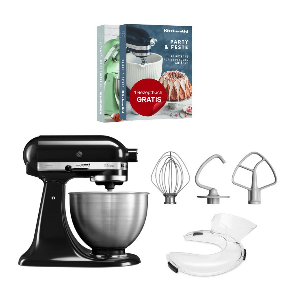 Küchenmaschine KitchenAid 4,3 L 5K45SS Classic Küchenmaschine Set 1 + Spritzschutz