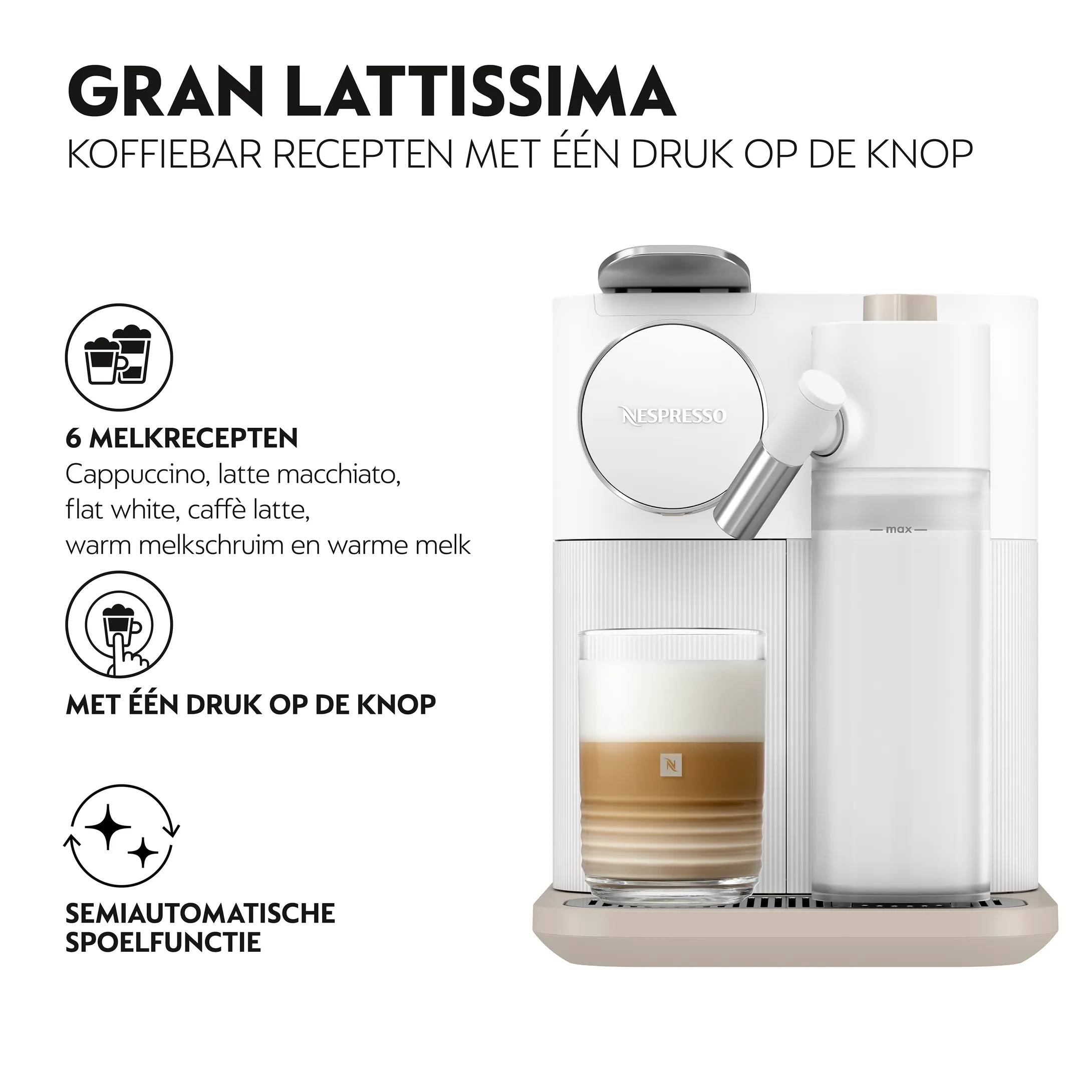 De'Longhi Nespresso Koffiemachine Gran Lattissima White