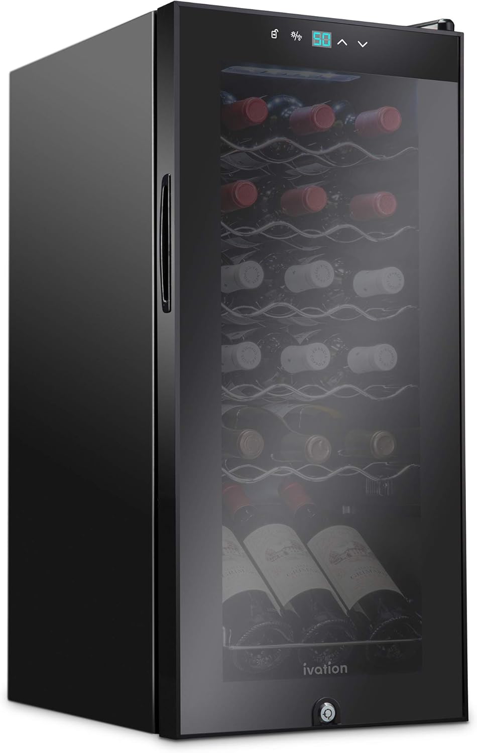 Ivation Wine Cooler 18 Bottle Lock Digital Temp Glass Door