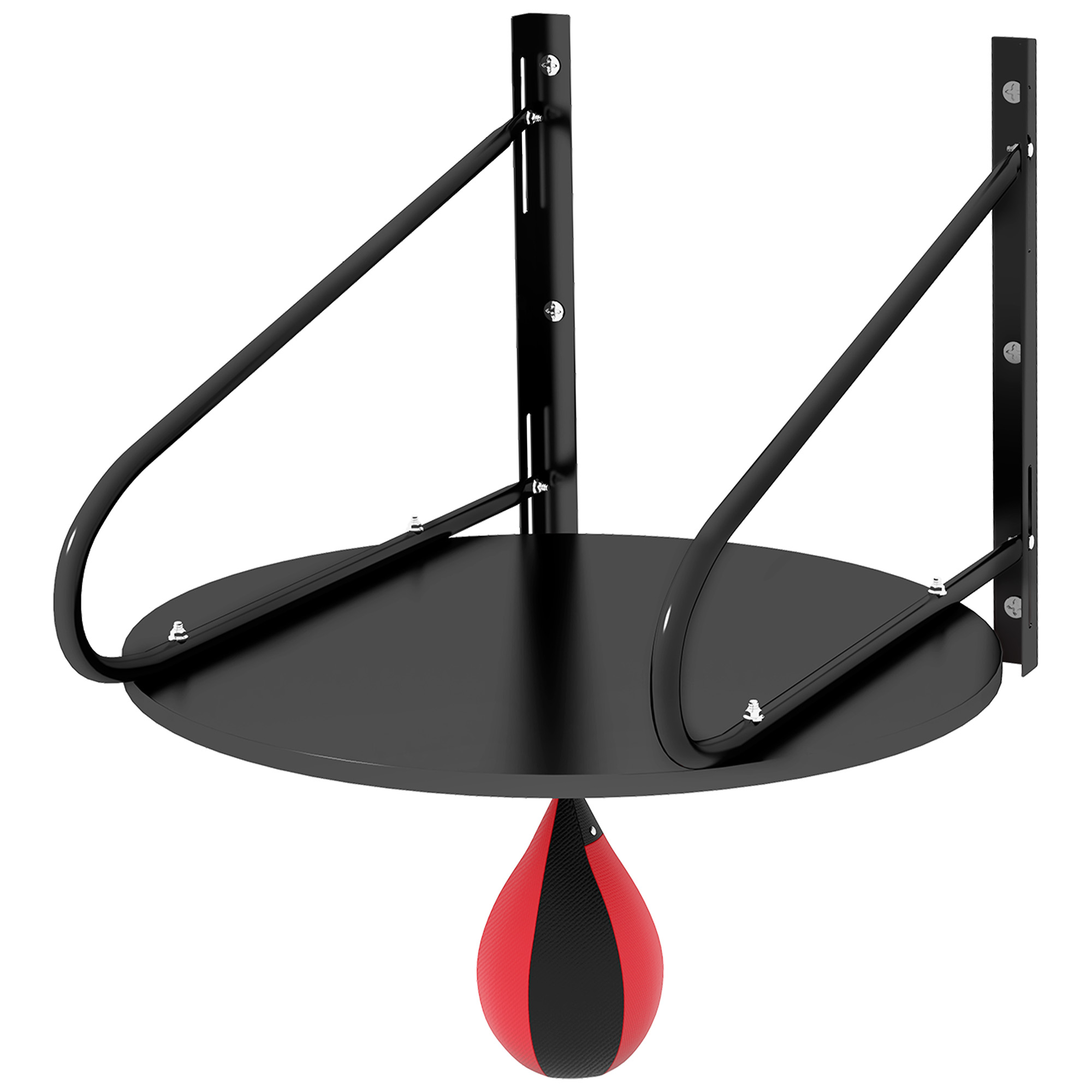 HOMCOM Punching Ball Speedball Boxen mit Drehplatte + Pumpe Höhenverstellbar Rot Schwarz