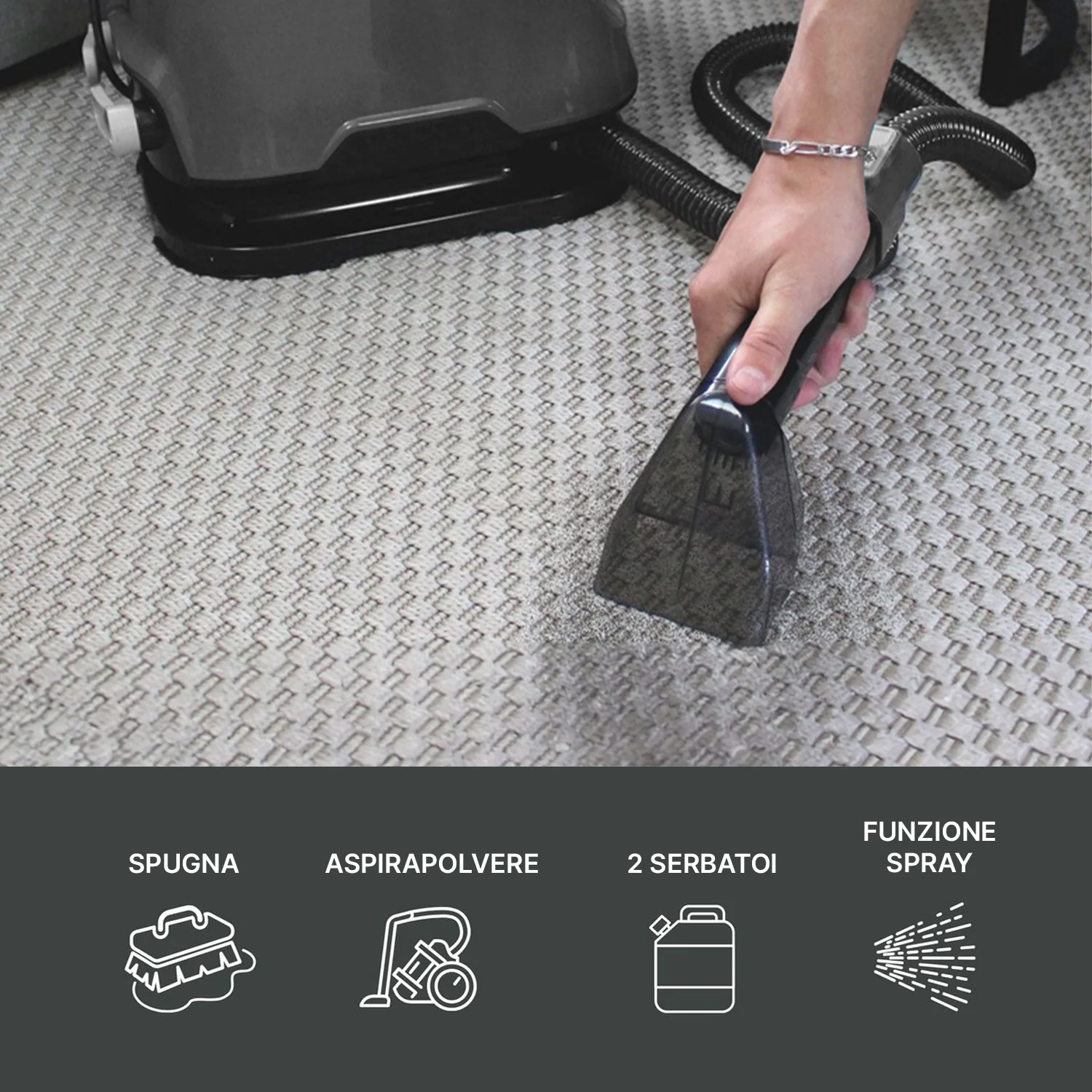 Aspirapolvere per Divani e Tappeti Tubo 1,2m 1200/1400ml 650W