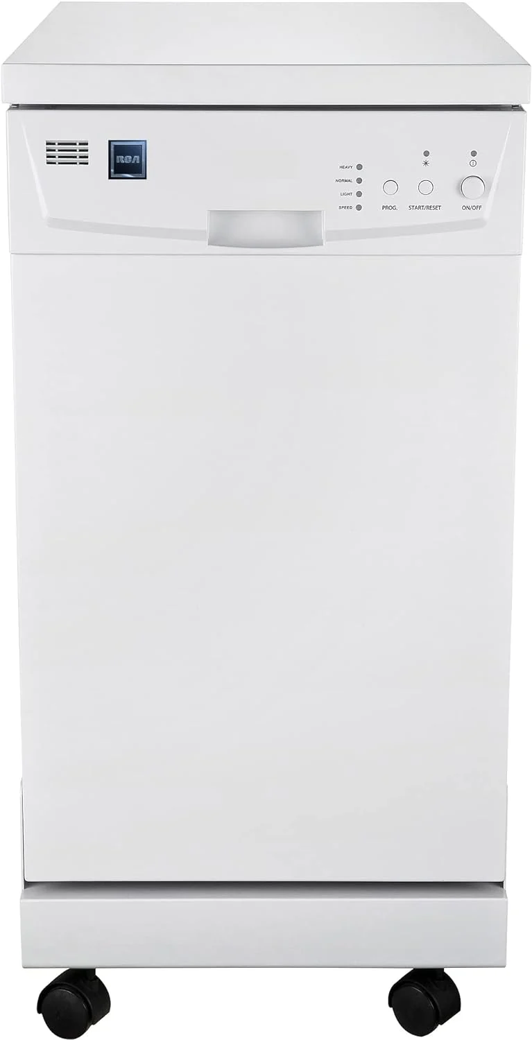 Portable Dishwasher, 18in Wide, 8 Place Settings Capacity, White