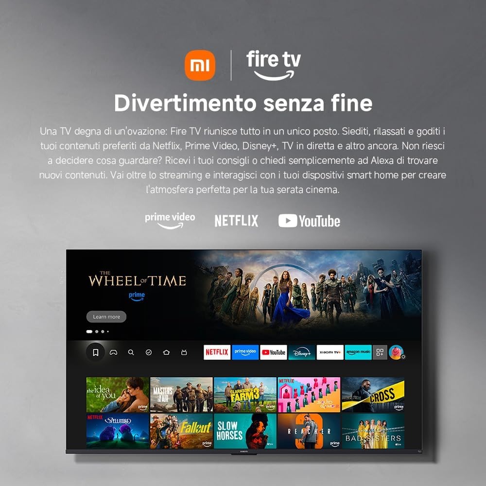 XIAOMI TV F Pro 32, 32 pollici (81 cm), QLED, Smart TV, Fire TV, Triple Tuner DVB-C/S/S2/T/T2,Dolby Audio, DTS Virtual:X, DTS-HD, Controllo Vocale Alexa, Compatibile con Apple AirPlay