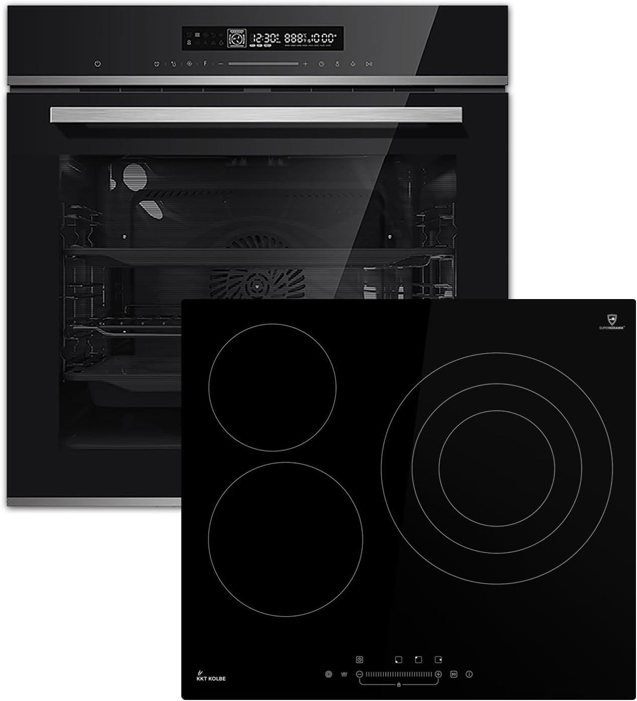 Autarkes Herdset: 60cm Einbaubackofen EB8017ED | 59cm Induktionskochfeld IH85901FZ | Katalyse | Pizzafunktion | Grill | Umluft | Heißluft | Automatik-Timer | SET8017IH592FZ