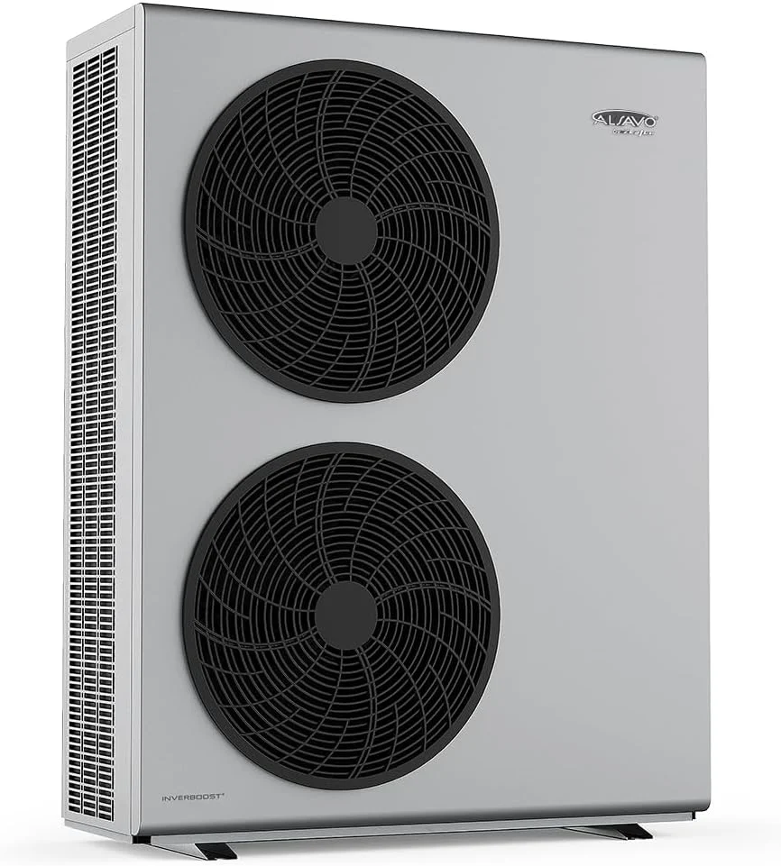 ALSAVO Kompressor, 12 kW, Grau/Schwarz, Monoblock Luft Wärmepumpe INVERBOOST HEAT R290, Einphasig mit Doppellüfter