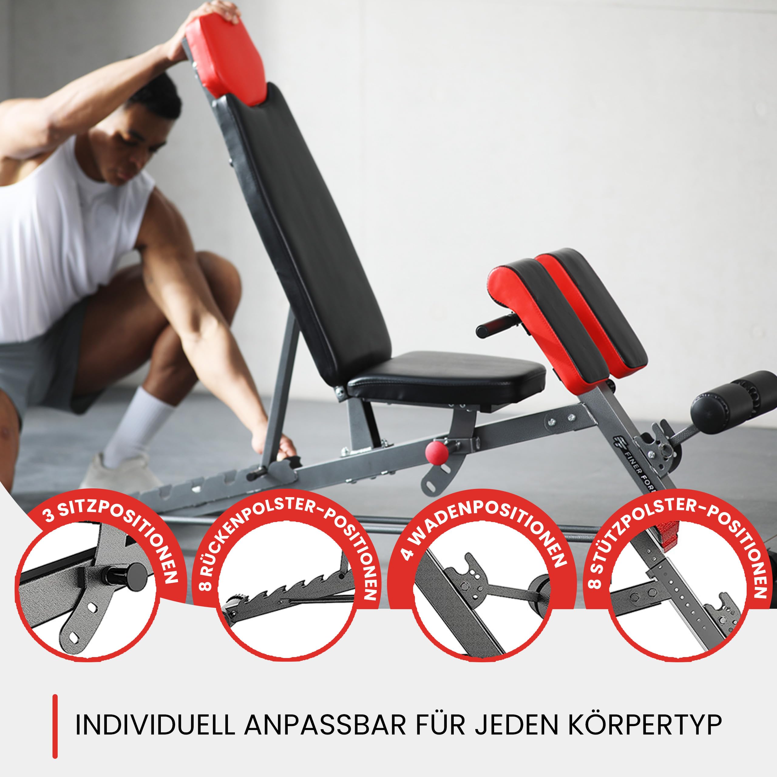 Finer Form Multifunktionale verstellbare FID Hantelbank mit Roman Chair für Heimstudio und Ganzkörpertraining