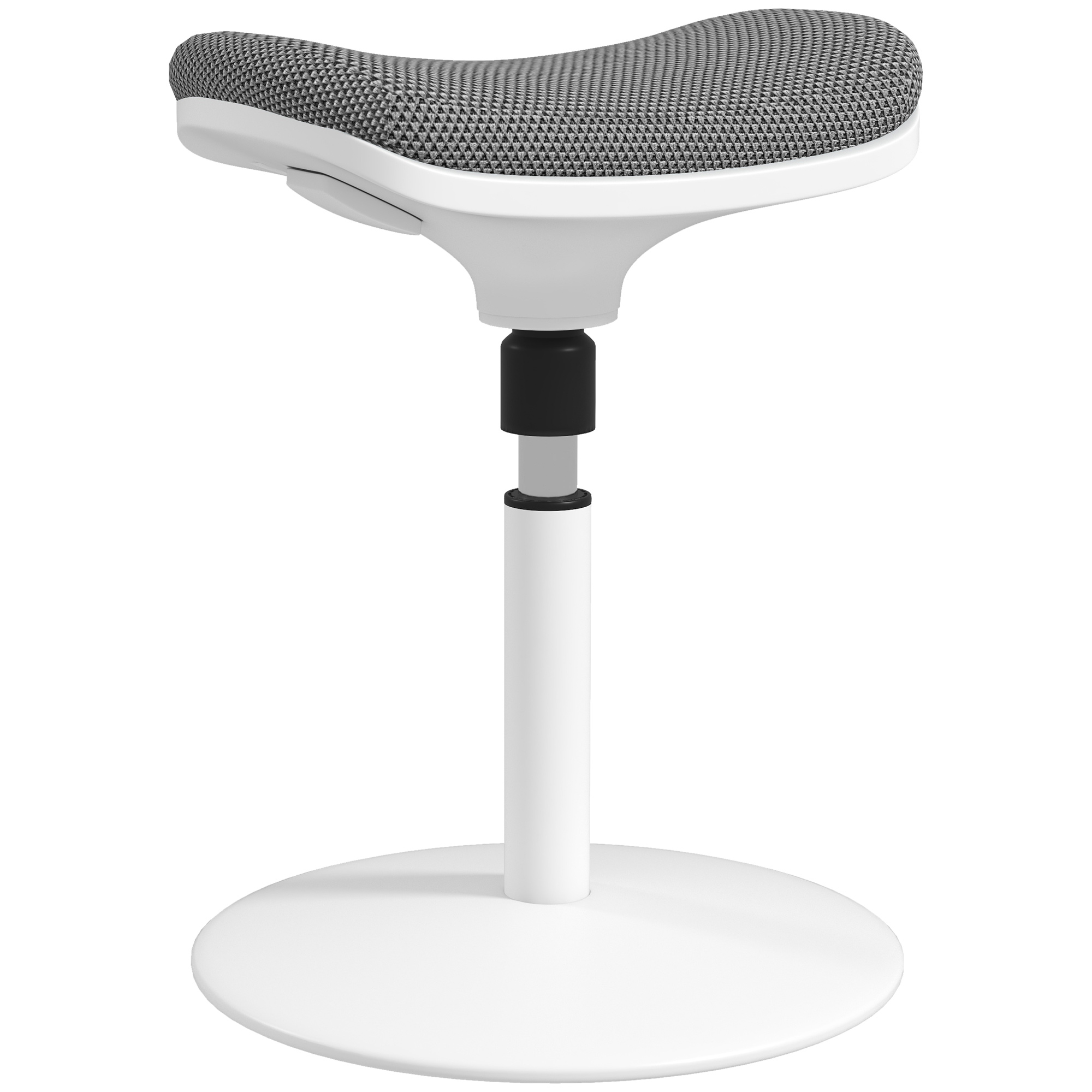HOMCOM Ergonomischer und Gepolsterter Hocker mit Höhenverstellung um 5°, 41,5x41,5x51,5-71,5 cm, Grau