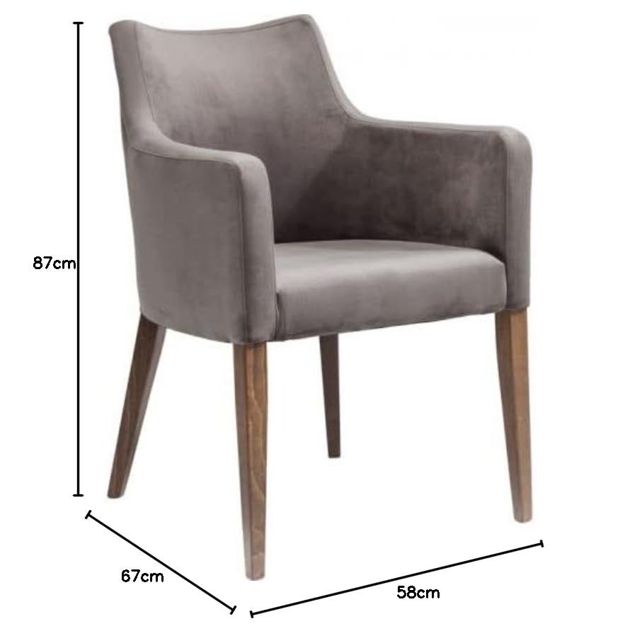 Kare Design sedia imbottita con braccioli Mode Velvet Grau, altezza di seduta 49cm, stile classico elegante, : Amazon.it: Casa e cucina