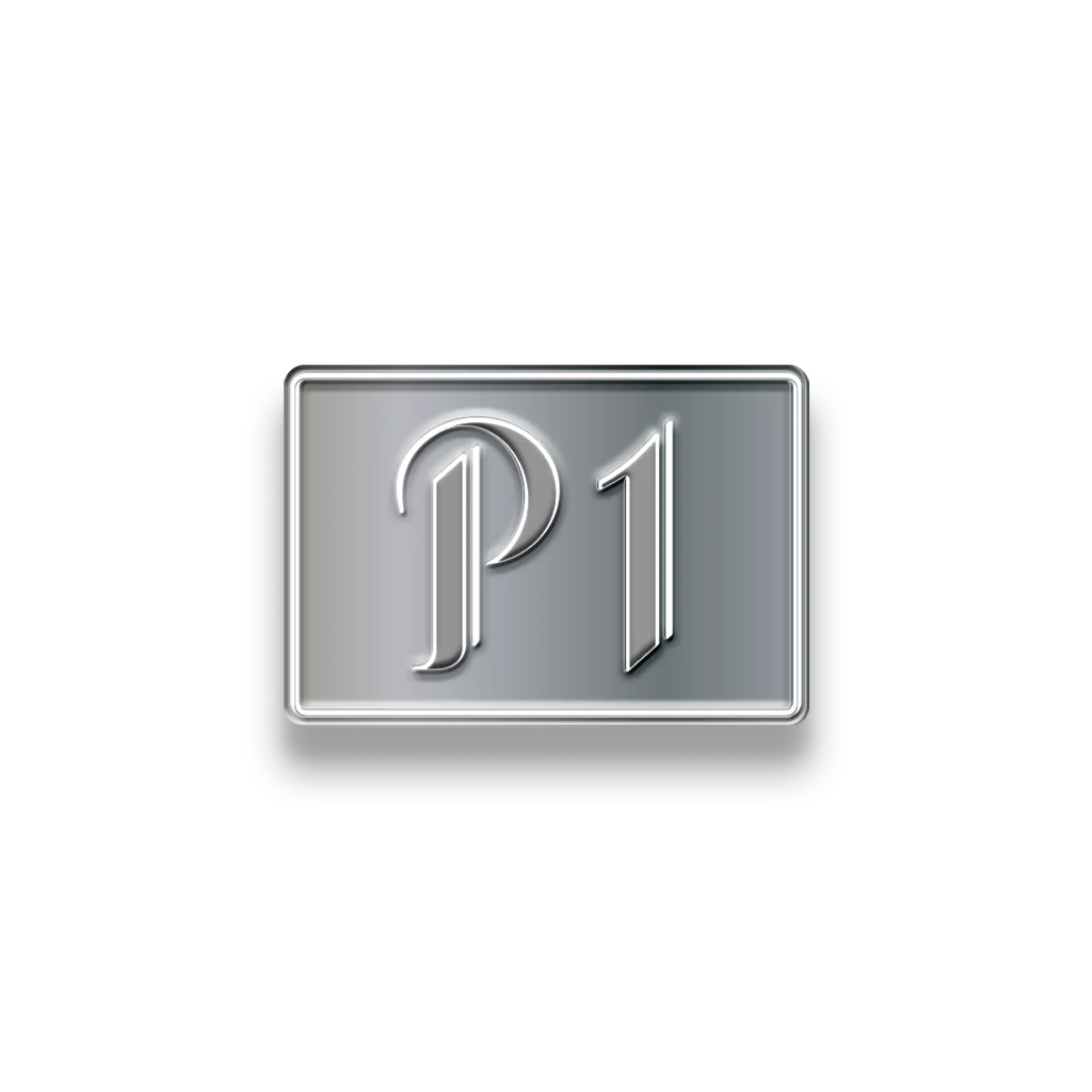 P1 Silver Logo Pin