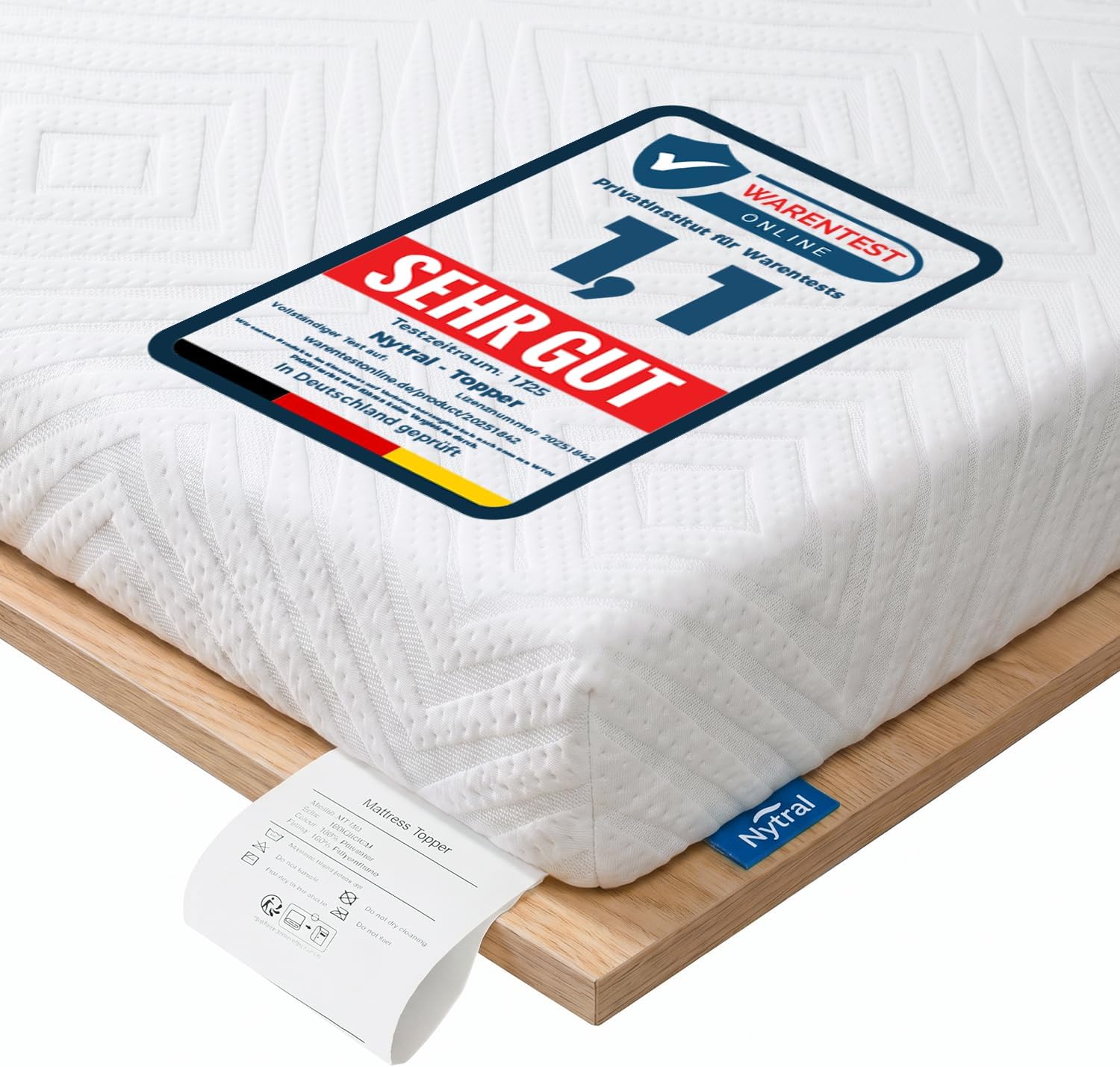 Nytral 7-Zonen Matratzentopper mit Gel-Viscoschaum und Komfortschaum