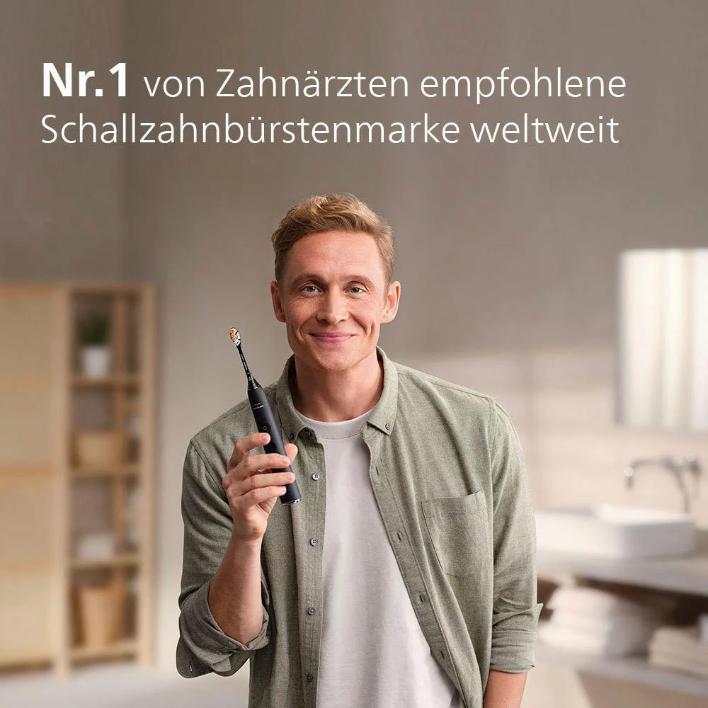 Philips Sonicare DiamondClean Prestige 9900 �C Elektrische Zahnb��rste mit SenseIQ, A3 Premium-All-in-One-B��rstenkopf und Ladeetui in Mitternachtsblau (Modell HX9992/12)