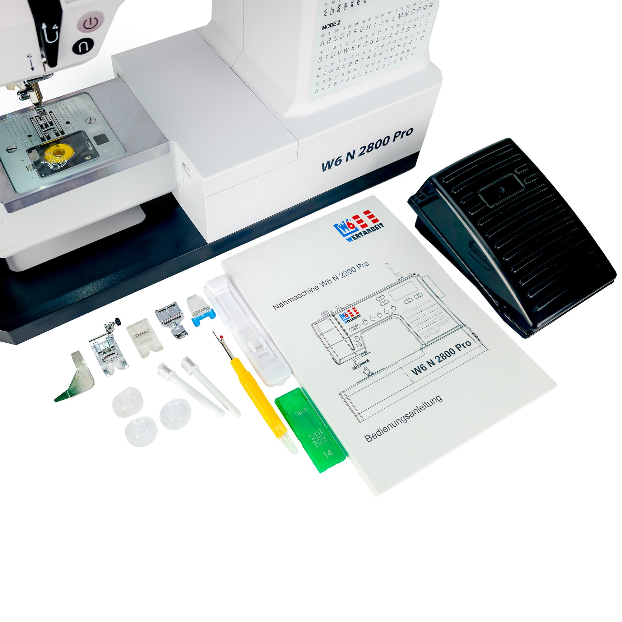 Freiarm-Computer-Nähmaschine N 2800 Pro mit 143 Programmen und Alphabet, LCD-Display, Start/Stopp-Taste sowie Knopflöchern