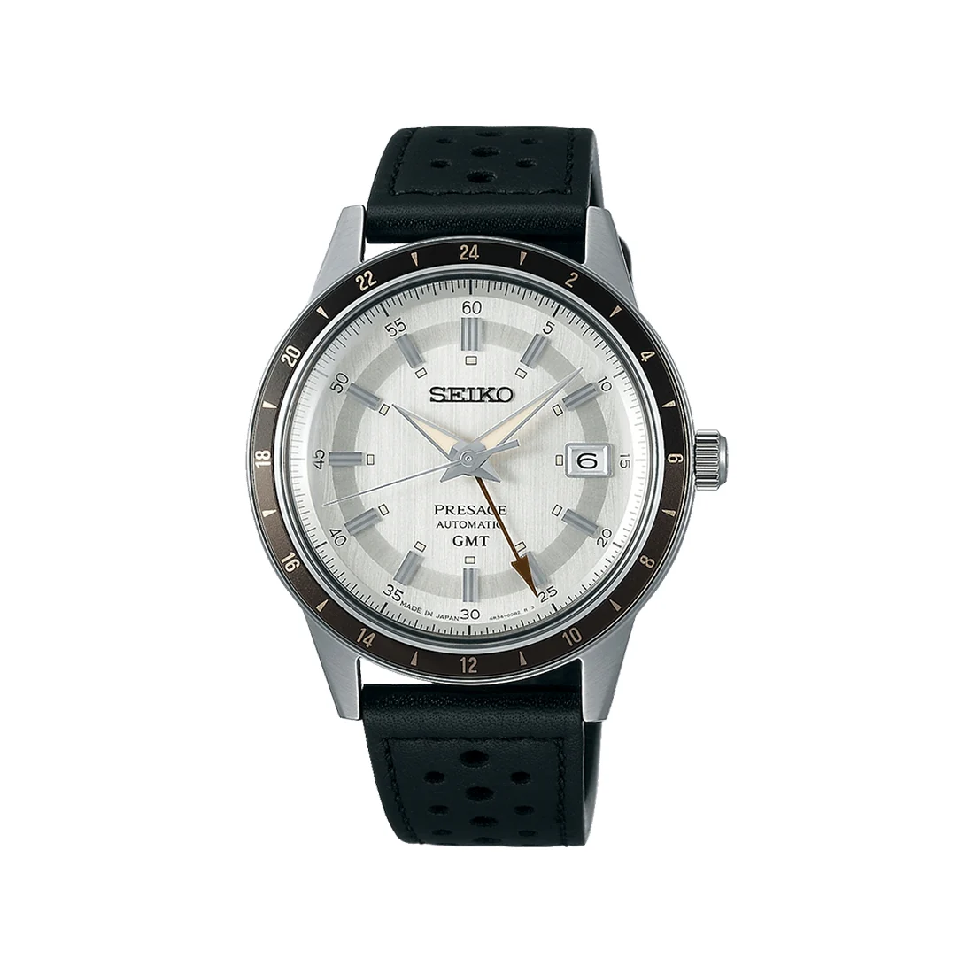 Orologio Seiko Presage GMT SSK011J1 Style60's silver pelle