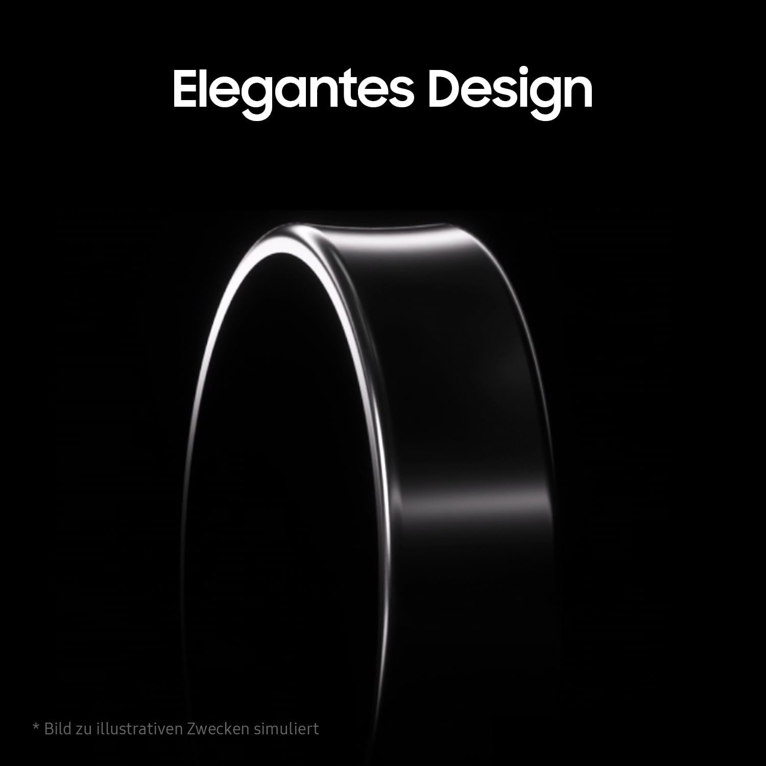 Ring, Smart Ring mit Titan-Gehäuse, Health mit AI, Schlaftracker, Fitness Tracker, Größe 8 (US), Titanium Black