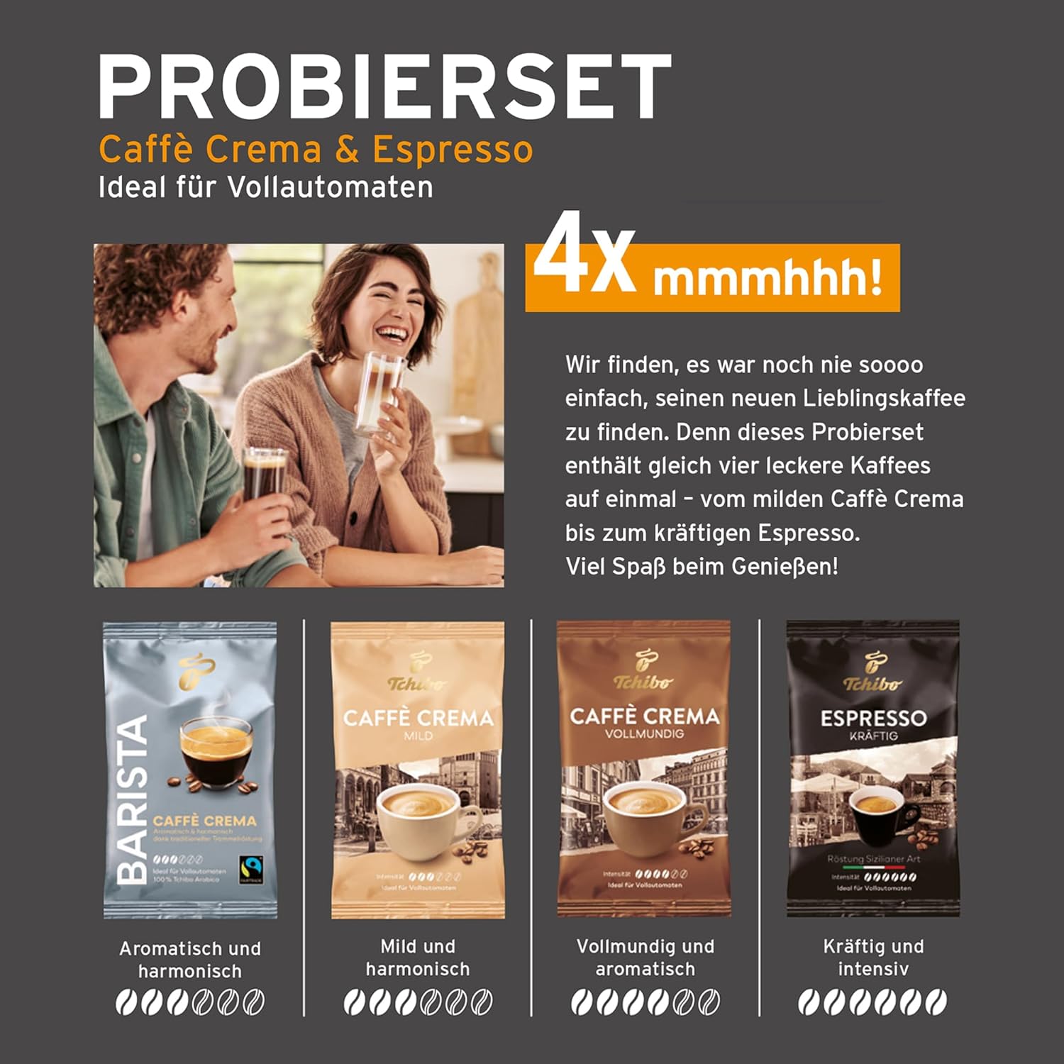 Tchibo Kaffeevollautomat Esperto mini für Caffè Crema und Espresso, nur 16cm breit, klein und kompakt, geeignet für jede Küche, Camping, Studentenapartment, Schwarz - INKLUSIVE Kaffeeprobierset GRATIS