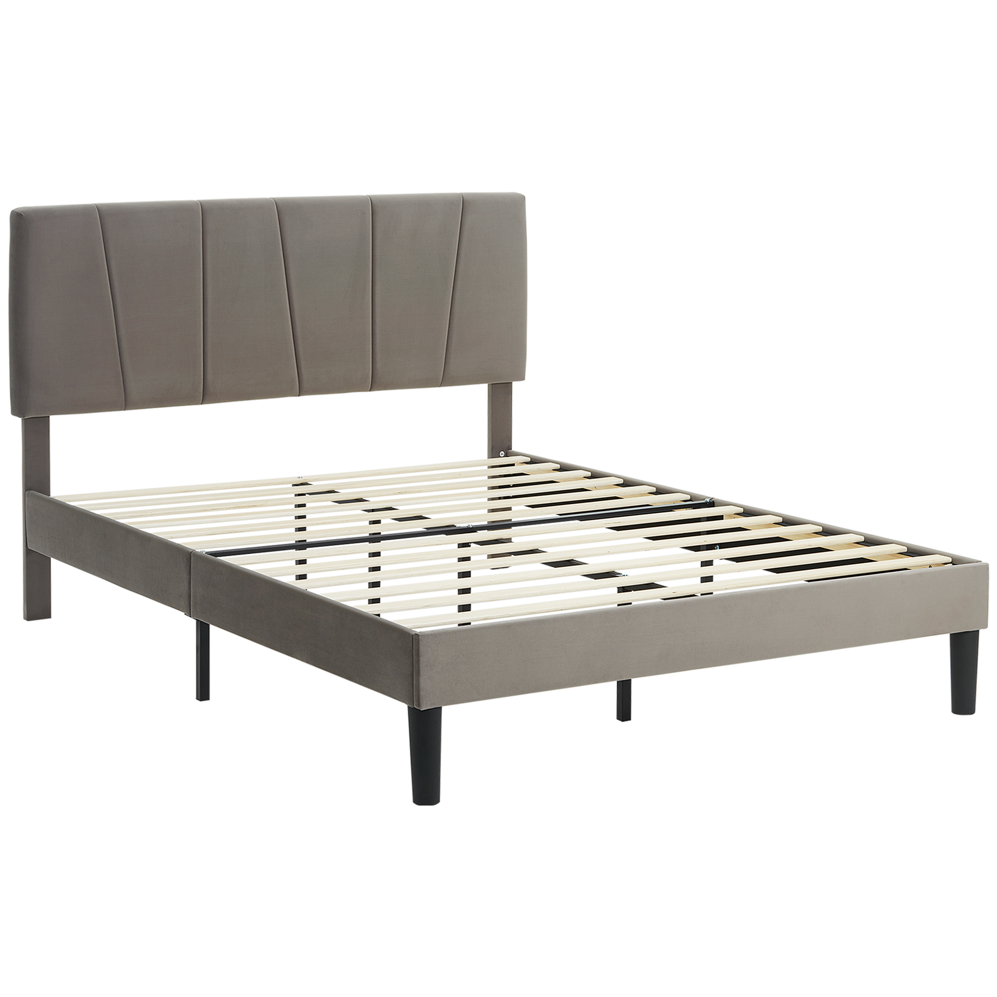 HOMCOM Doppelbettgestell 140 x 190 cm Doppelbett verstellbares Kopfteil Lattenrost 150 x 198 x 100/105/110/115/120 cm Grau