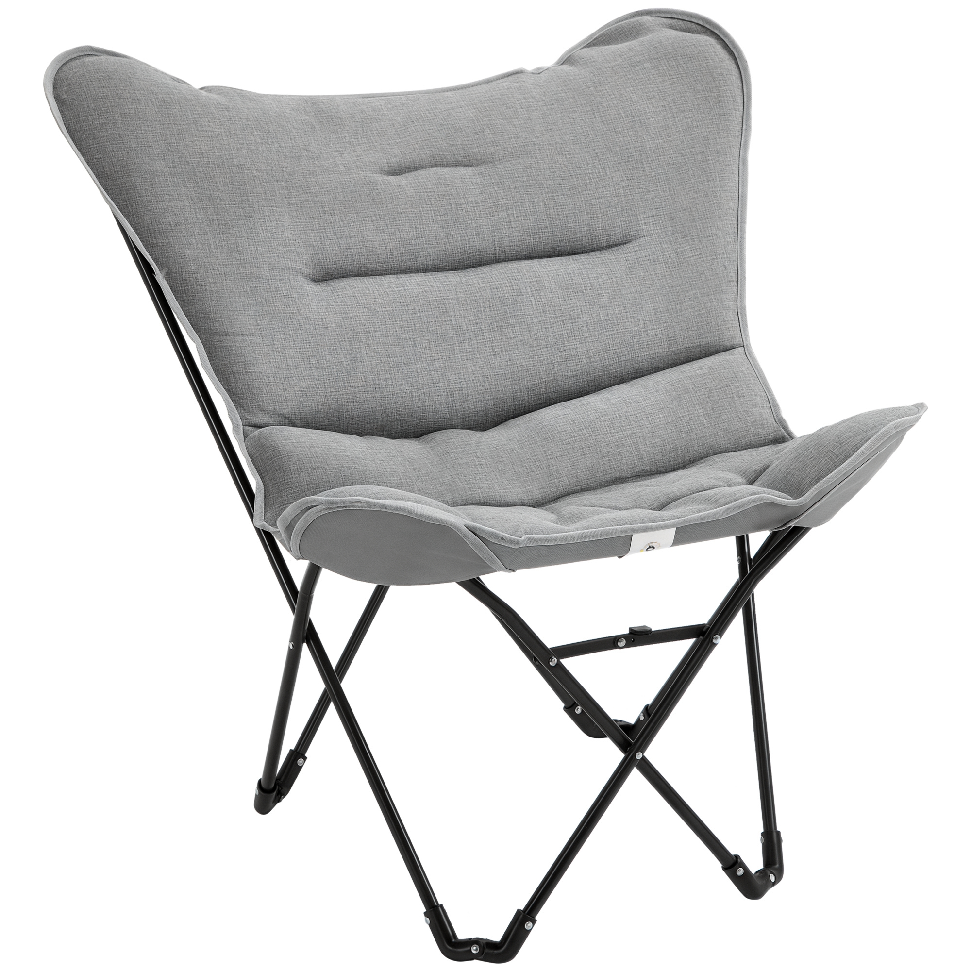 Outsunny Faltstuhl faltbar Campingstuhl gepolstert Outdoor Klappstuhl bis 120kg belastbar robust Angelstuhl Gartenstuhl für Garten Camping Strand